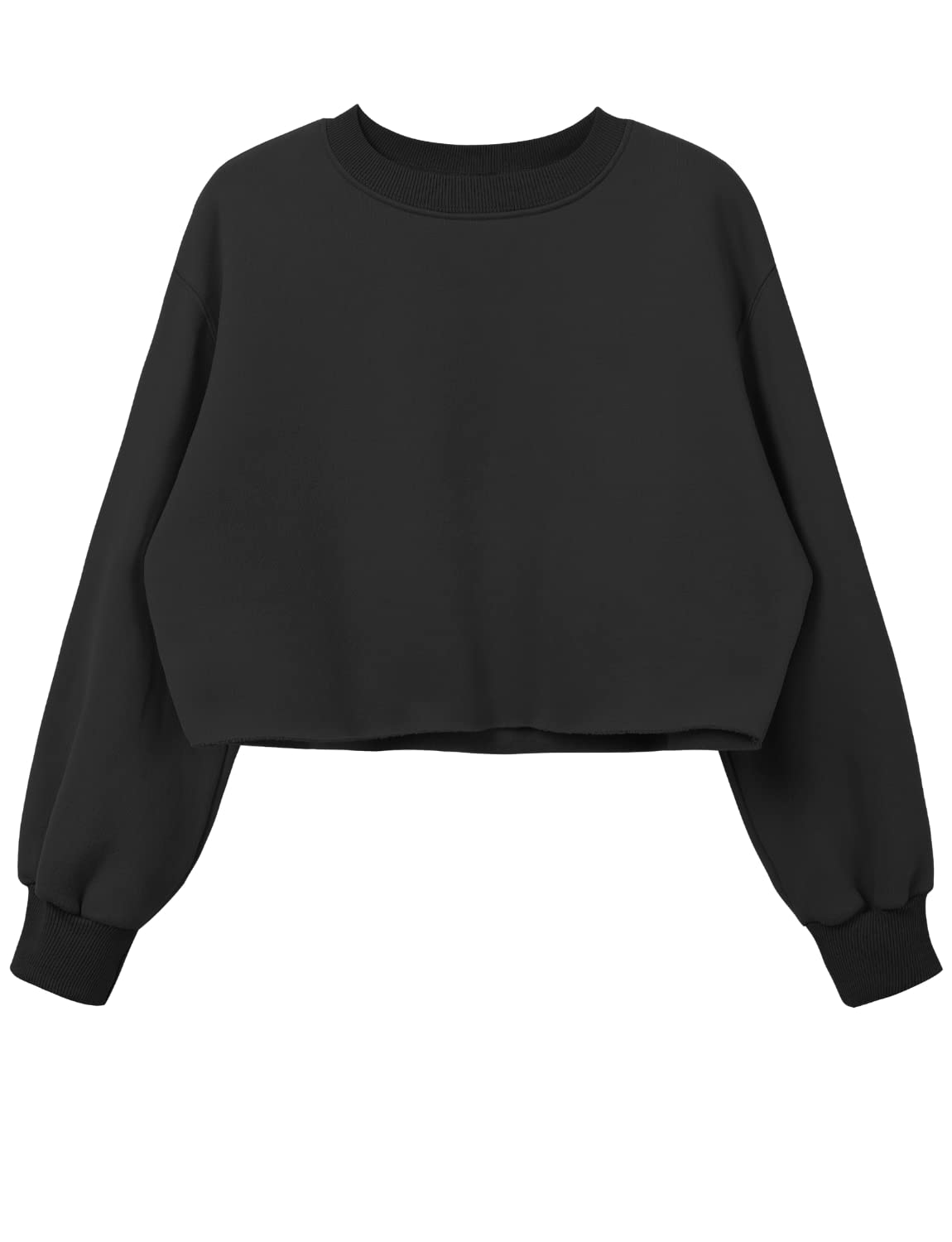 DRESSOLE Women's Cropped Crewneck Sweatshirt - Soft Long Sleeve Pullover Top for Casual Wear | Perfect for Fall Outfits, Coffee Dates & Weekend Errands