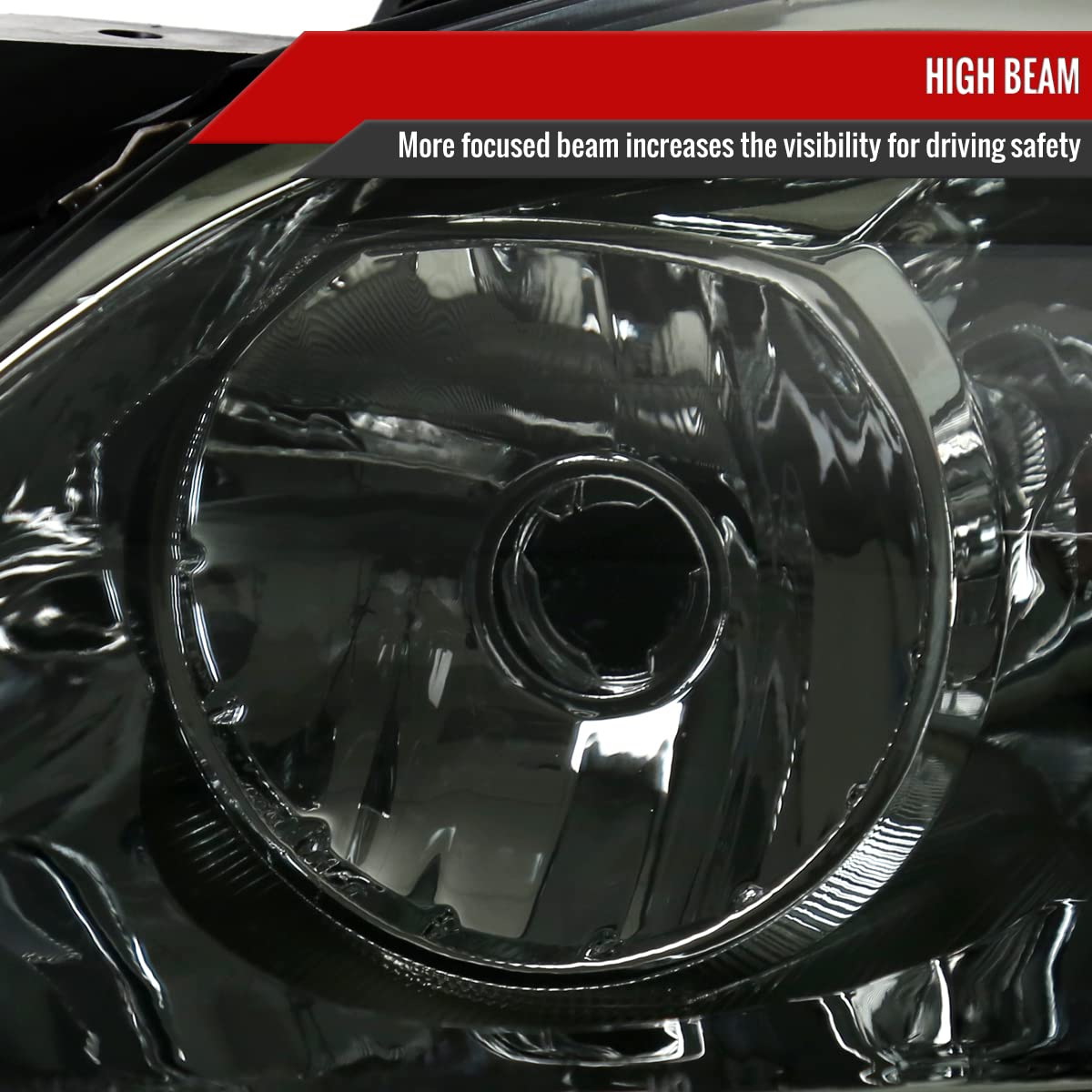 Smoke Lens Headlights for 2005-2010 Pontiac G6 - Left & Right Replacement Headlamps with Turn Signal | Perfect for Night Driving & Car Restoration Projects