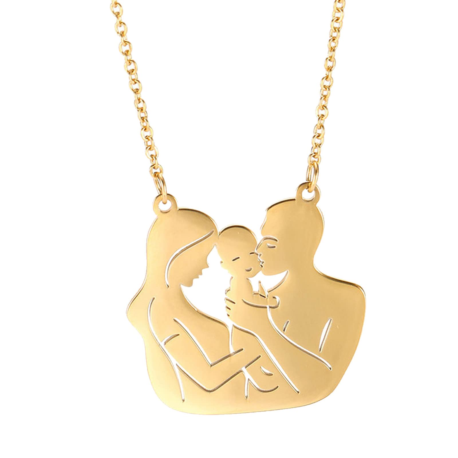Elegant Stainless Steel Women's Pendant Necklace with Rhinestone Accents - Perfect Gift for Mother's Day, Birthday & Special Occasions | Jewelry for Women, Moms & Girls (Size One, Style B)