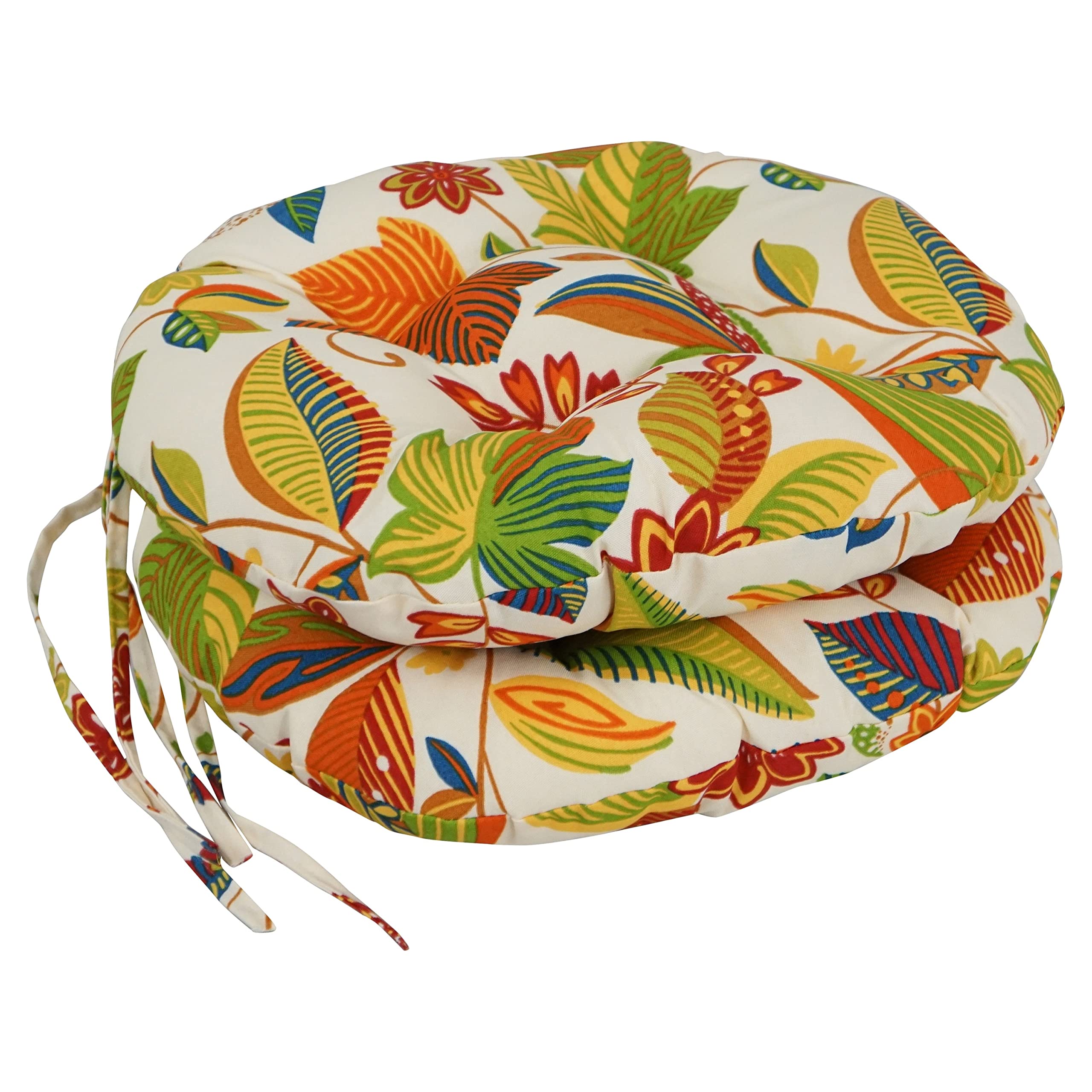 Blazing Needles 16-Inch Round Outdoor Chair Cushion Set of 2 - Waterproof, UV Resistant Patio Furniture Cushions (16