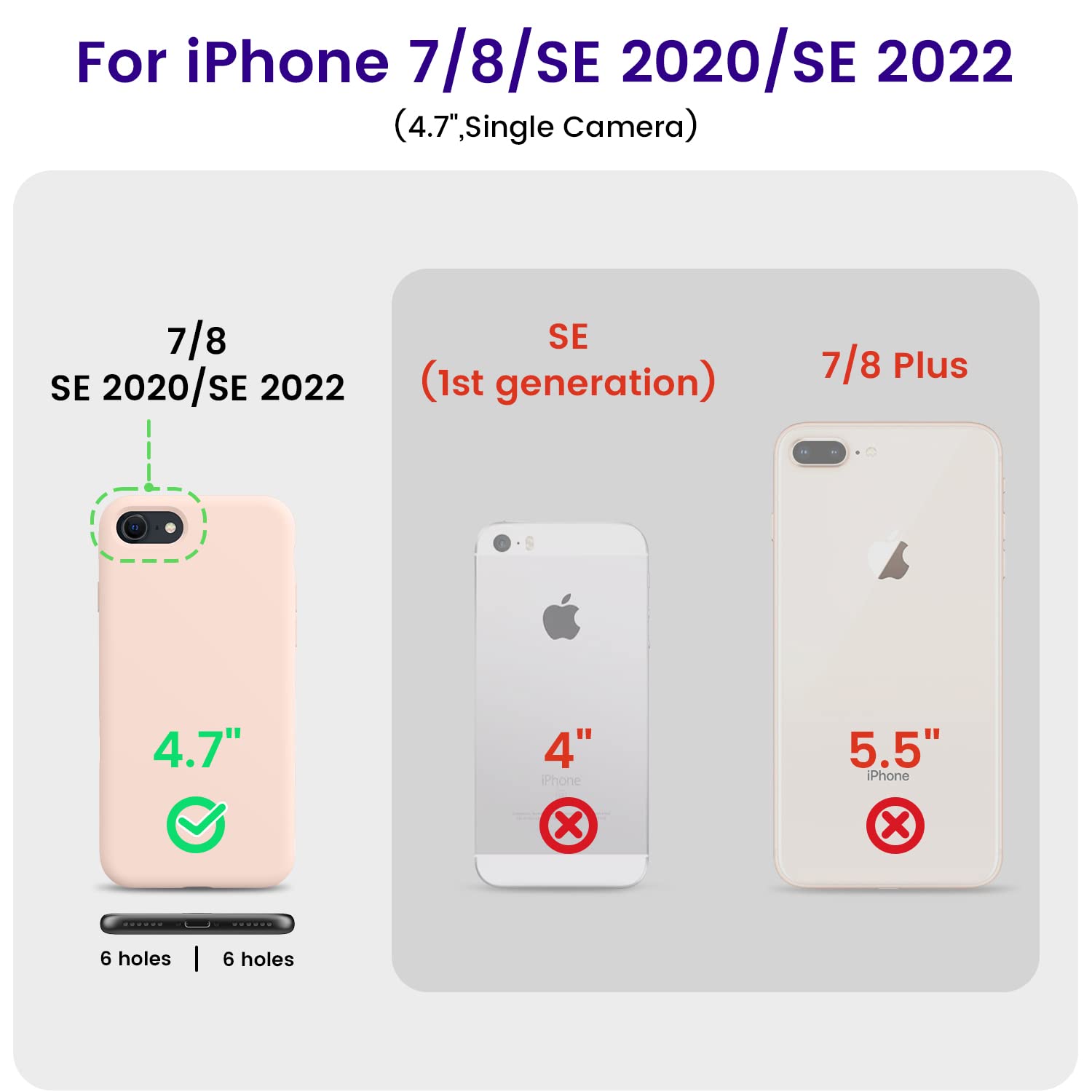 OTOFLY Ultra Slim Liquid Silicone Case for iPhone SE/iPhone 8 (4.7 Inch) - Soft Bumper Protection, Anti-Scratch & Shockproof Phone Cover - Perfect for Daily Use, Travel & Outdoor Activities (Pink)