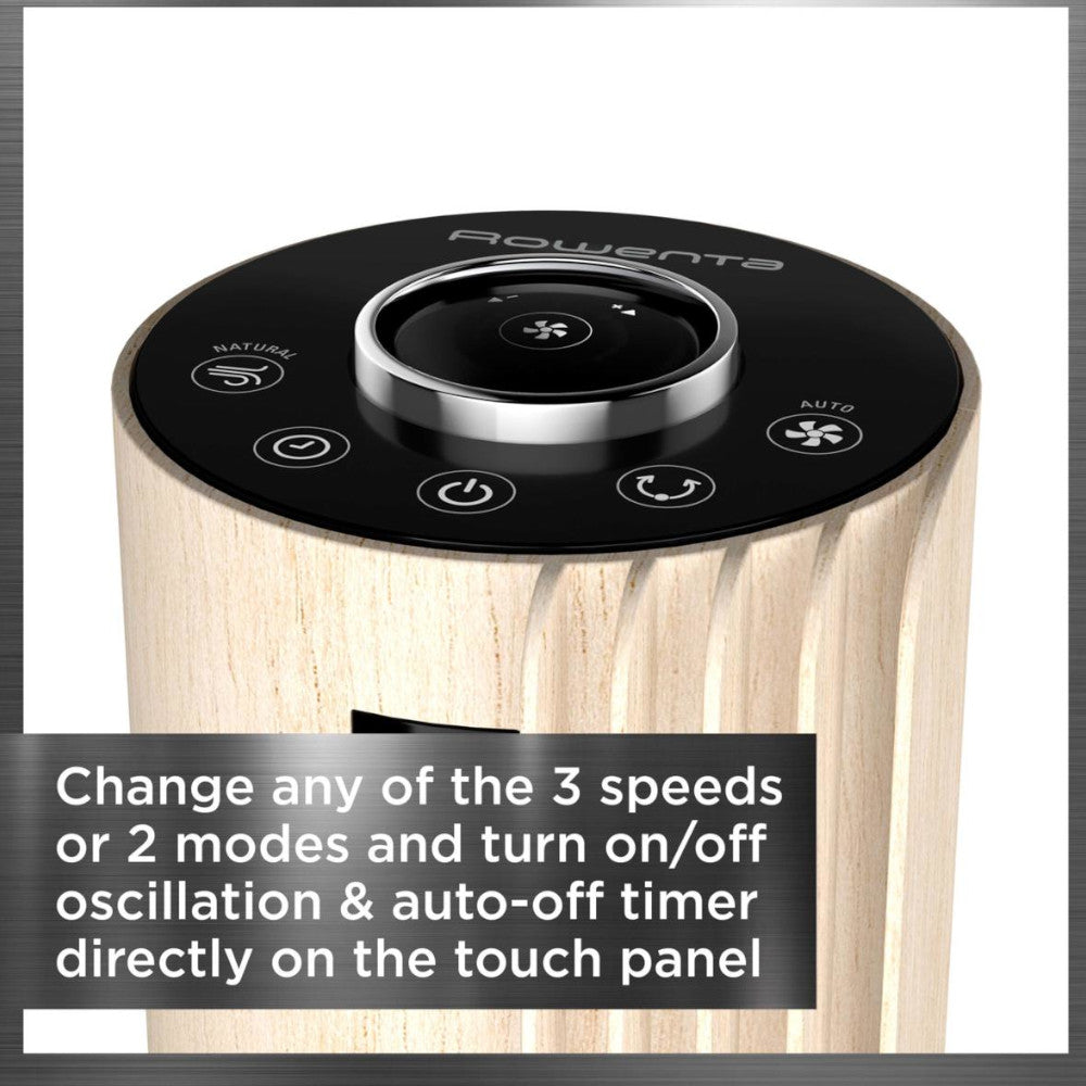 ROWENTA Urban Cool Tower Fan VU6770 - Quiet Oscillating Fan with Remote Control, 3 Speed Settings, Energy Efficient - Perfect for Bedroom, Living Room & Office Cooling