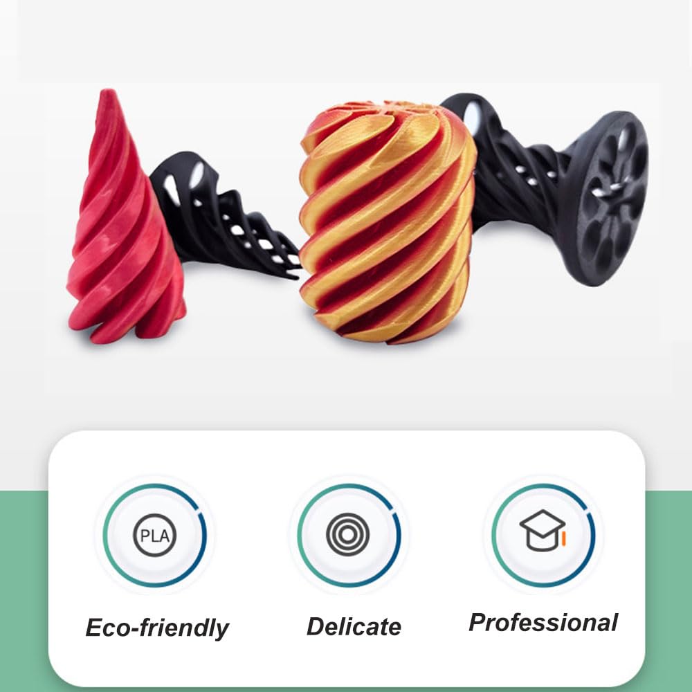3D Printed Spiral Fidget Toys for Stress Relief - 2-Way Push Play Sensory Toys for Adults & Kids - Anxiety Relief & Focus Aid (3 Pack) - Perfect for Office, Classroom & ADHD Therapy
