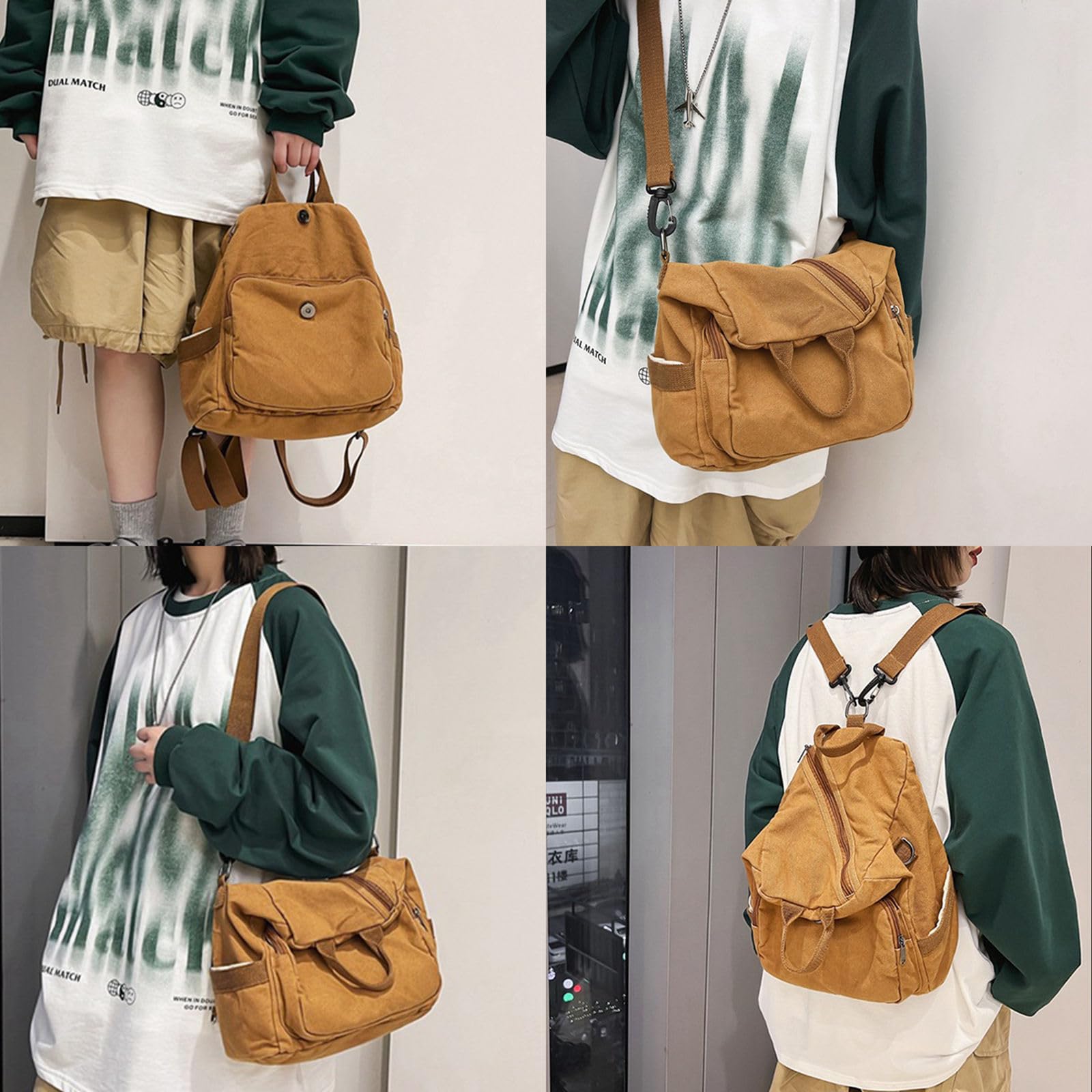 Stylish Small Canvas Backpack for Women & Men - Cute Casual Daypack, Fashion Satchel Purse for Daily Use, Work, School & Travel (Brown) | Perfect for Commuting, Shopping & Outdoor Activities