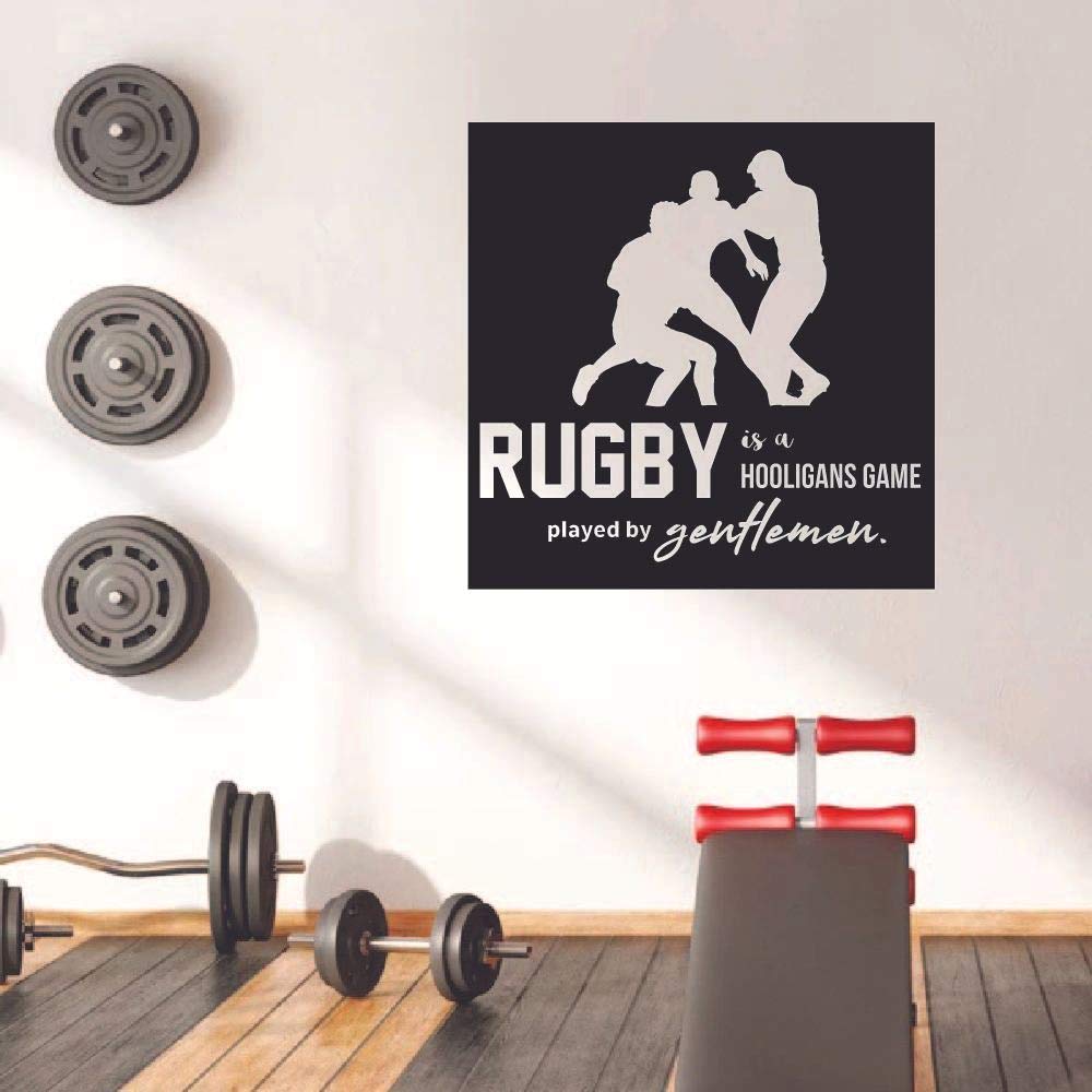 Rugby Wall Decal - Inspirational Rugby Quotes for Players & Fans - 30x30 Inch Vinyl Sports Sticker - Perfect for Home, Living Room, Bedroom & Game Room Decor - Great Gift for Rugby Enthusiasts