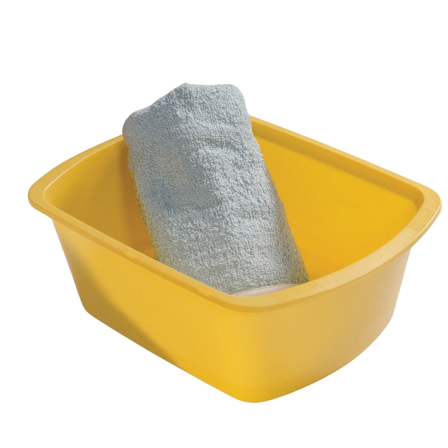 6-Pack Gold Rectangular Plastic Wash Basins - 6 Quarts Portable Kitchen Sink with Measurement Graduations - Perfect for Camping, Bathroom, Laundry & Pet Care
