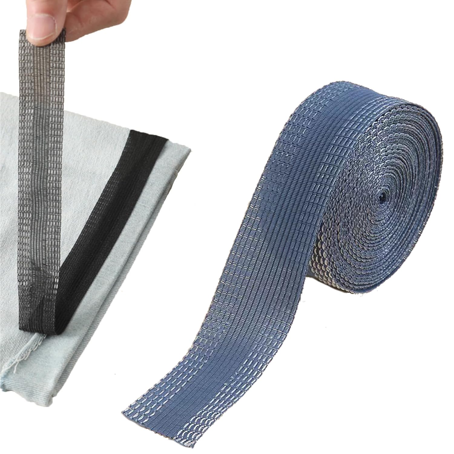 Self-Adhesive Iron-On Hem Tape for Pants - 5m/5.47inch Instant Trouser Shortening Fabric Tape (25mm Width, Blue) | DIY Sewing Accessories for Suits, Jeans & Trousers | Perfect for Quick Hemming, Clothing Repairs & Tailoring Projects