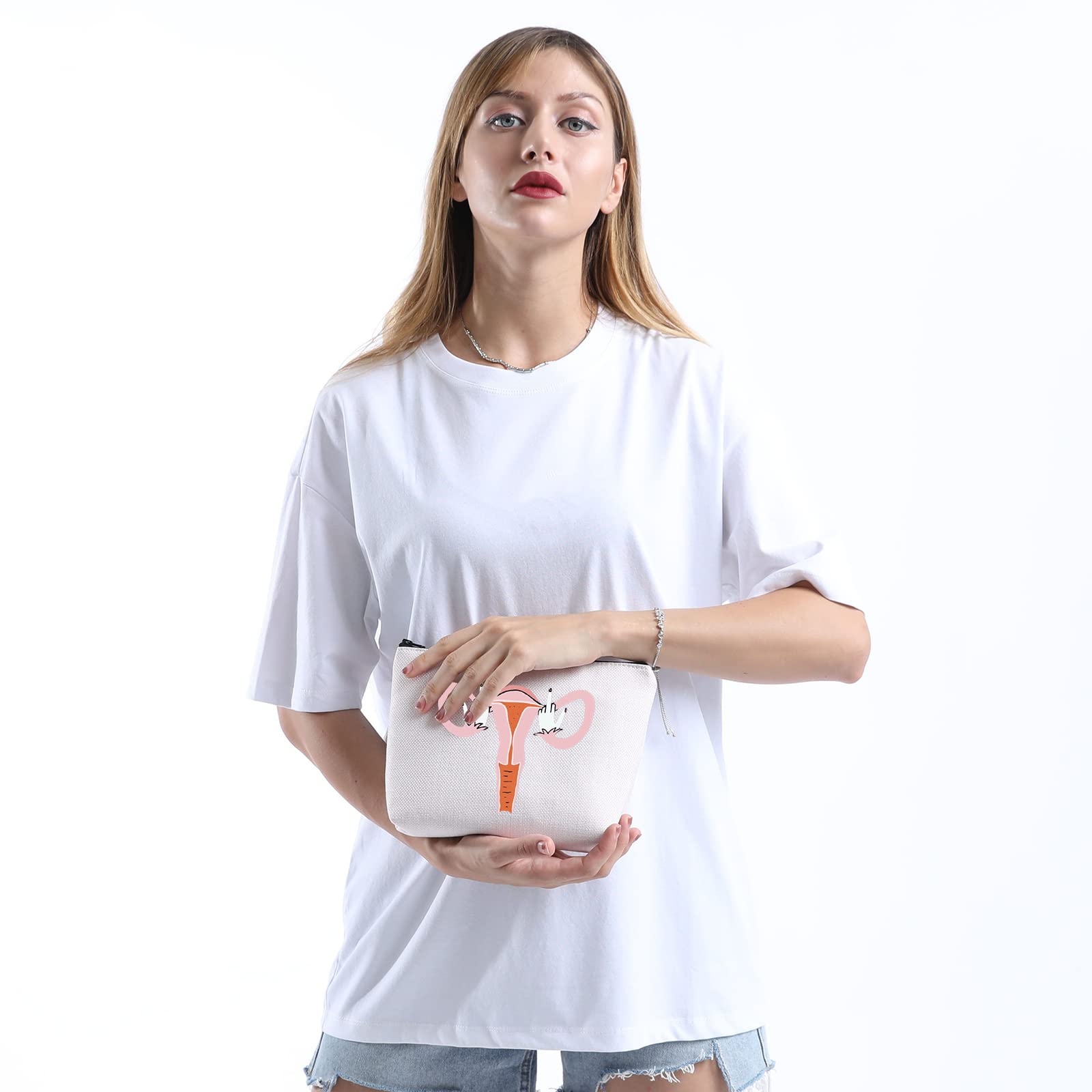 XYANFA Feminist Uterus Cosmetic Bag - Women Empowerment Makeup Pouch with Zipper - Perfect Gift for Feminists, Protesters & Women's Rights Supporters - Great for Travel, Daily Use & Activism Events