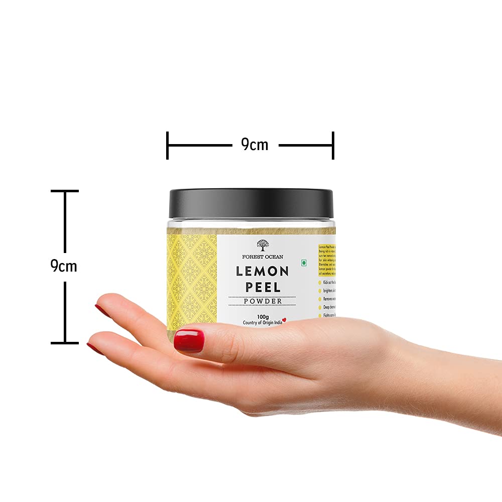 Organic Lemon Peel Powder for Face & Skin Care - 100g | Natural Exfoliant, Brightening & Anti-Aging | DIY Face Masks, Scrubs & Beauty Recipes