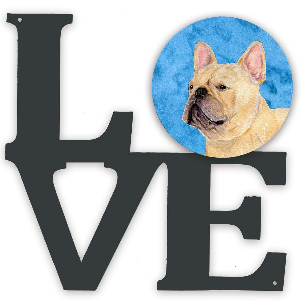 Blue French Bulldog Metal Wall Art - Indoor & Outdoor Decor for Patio, Bathroom, Kitchen - Colorful Aluminum & Black Steel Sculpture - Perfect for Home, Office, and Garden Decoration