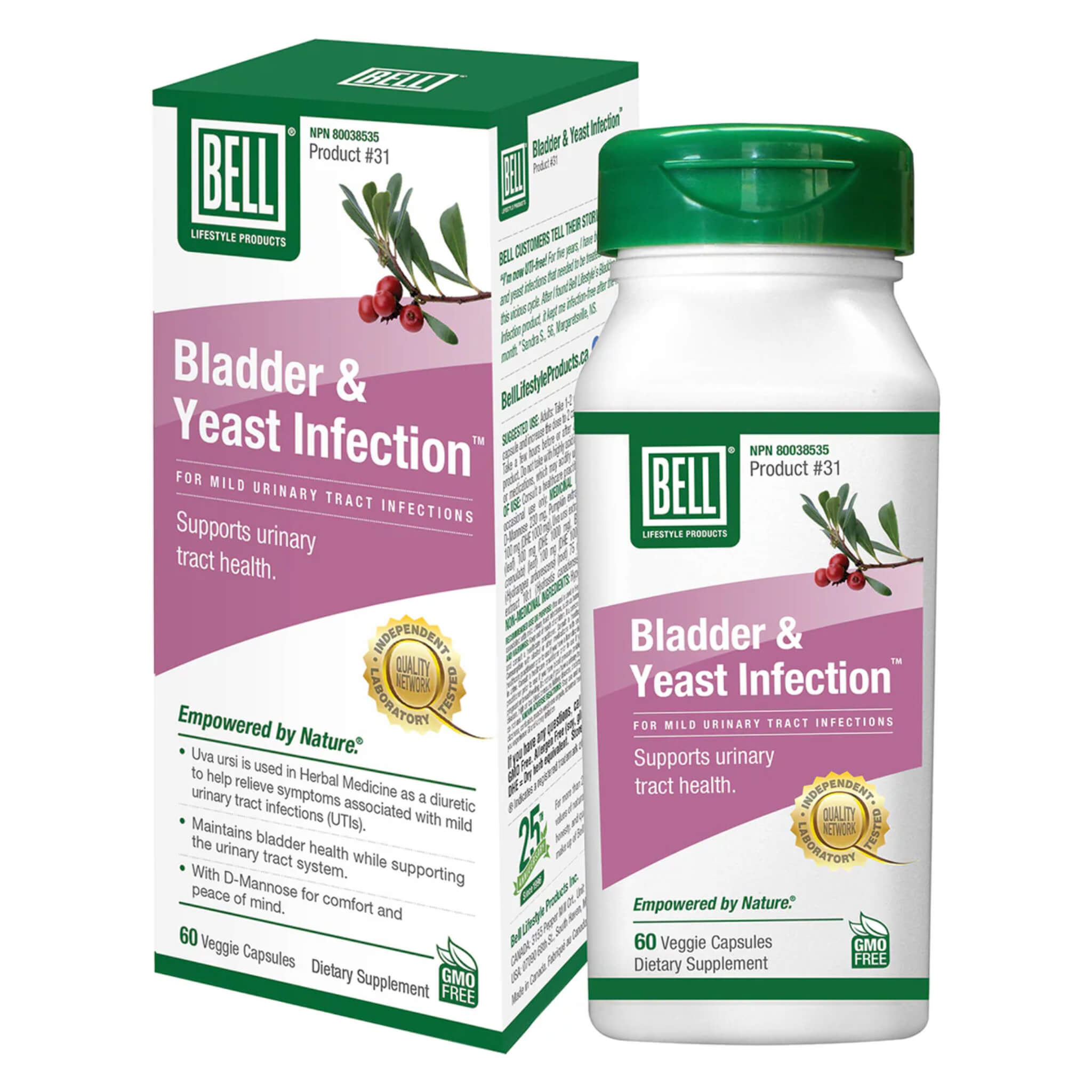 Bladder & Yeast Infection Relief - Natural Supplement for Urinary Tract Health | Supports Women's Wellness & Comfort | Perfect for Daily Use & Travel