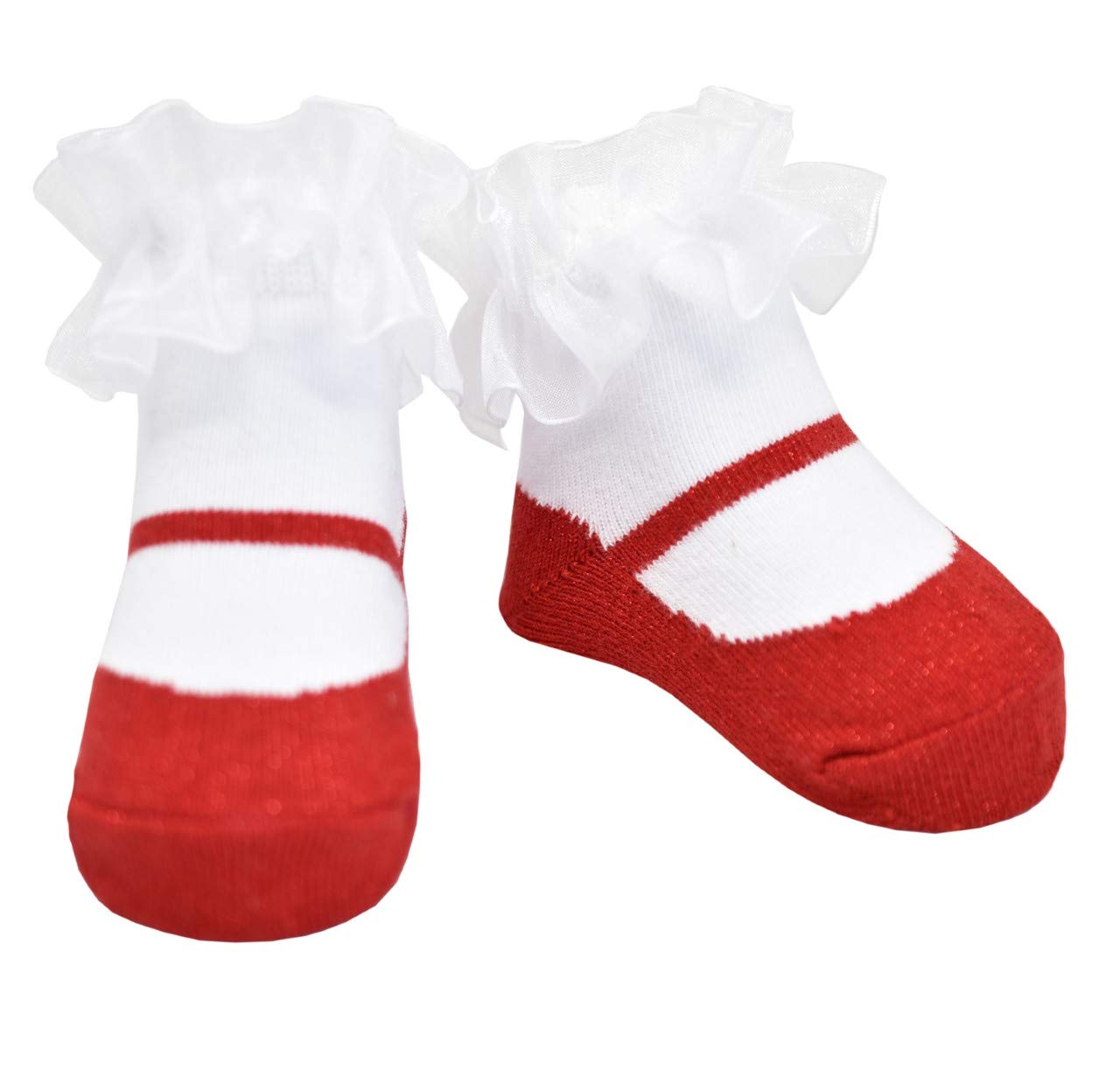 Baby Mary Jane Socks with Anti-Slip Soles - Cotton for Toddler Girls - Playtime & Nursery