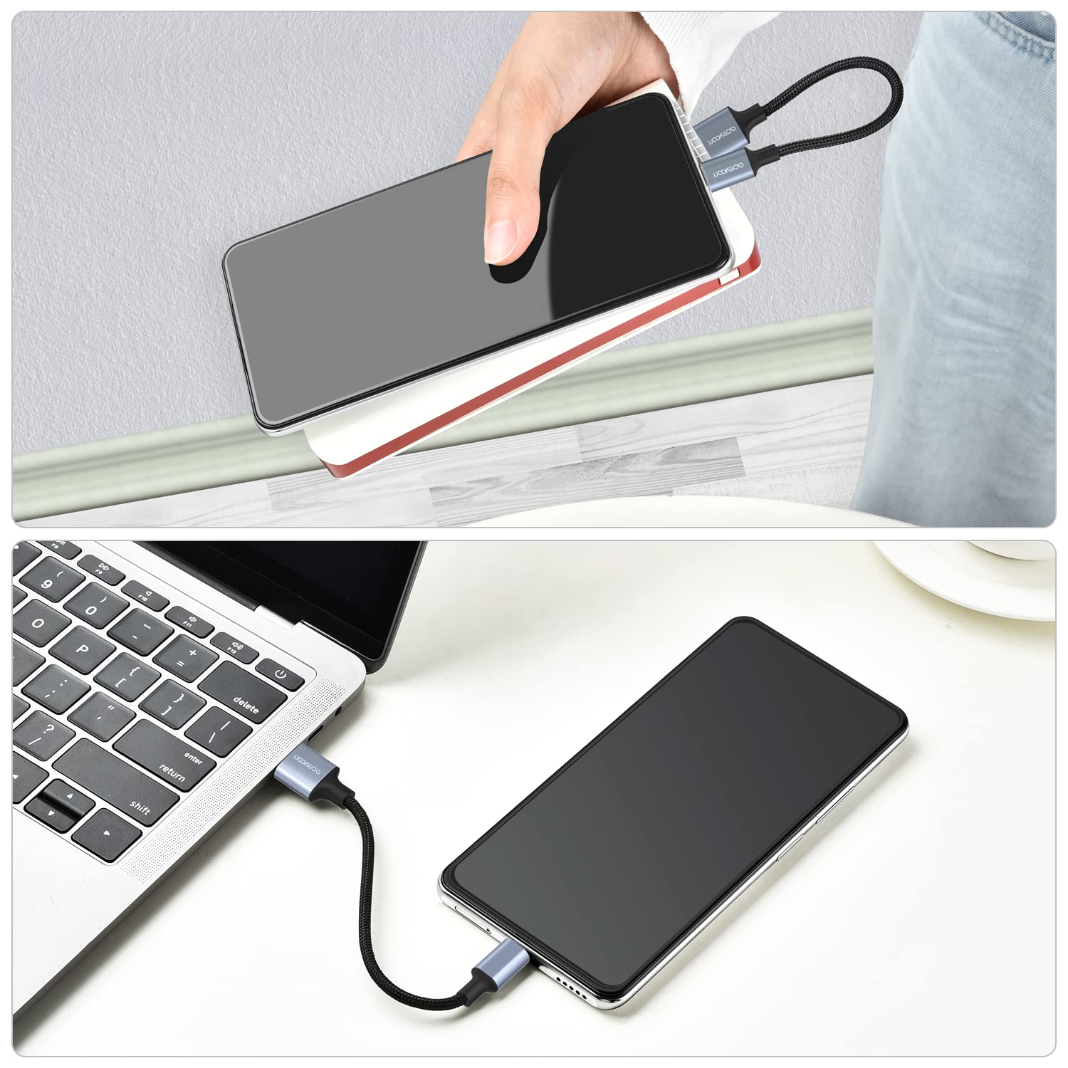3 Pack Short USB C to USB A Fast Charging Cable - Compatible with iPhone 15 Series, Samsung Galaxy S24/S21/S10 & Most USB-C Devices - Perfect for Home, Office & Travel Charging