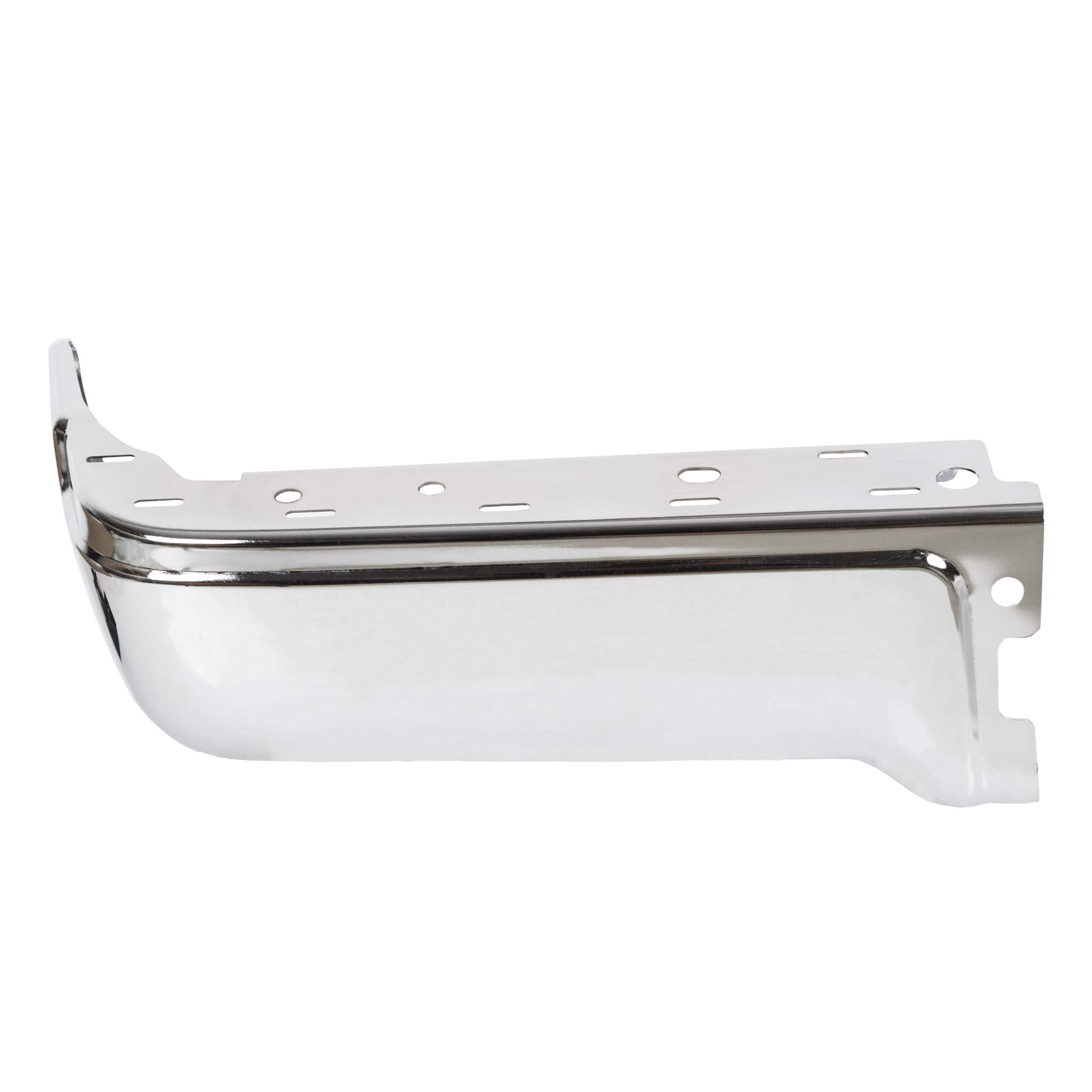 ECOTRIC Rear Step Bumper End Cap Cover for 2009-2014 Ford F150 Styleside (Driver Side, No Sensor Hole, Chrome) - Durable Protection & Enhanced Style for Truck Accessories