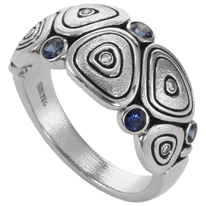 Alex Sepkus Pebbles Large Ring R 163PSA - Elegant Handcrafted Sterling Silver Statement Ring for Women, Perfect for Weddings, Parties & Special Occasions
