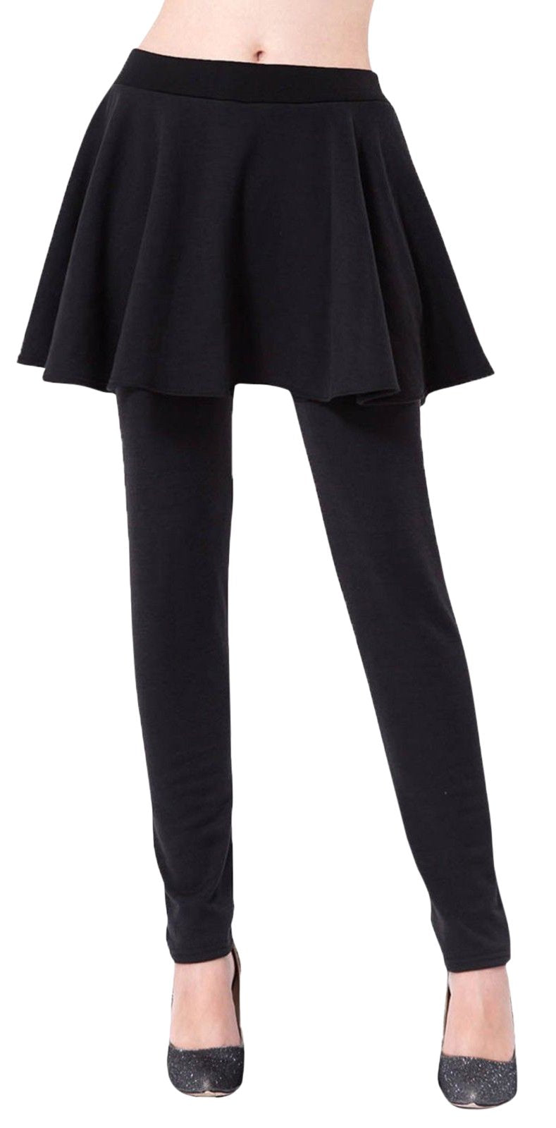 Women's Warm Thick Fur-Lined Legging Skirt - High Waisted Yoga Pants for Winter - Perfect for Yoga, Running, Workout & Casual Wear