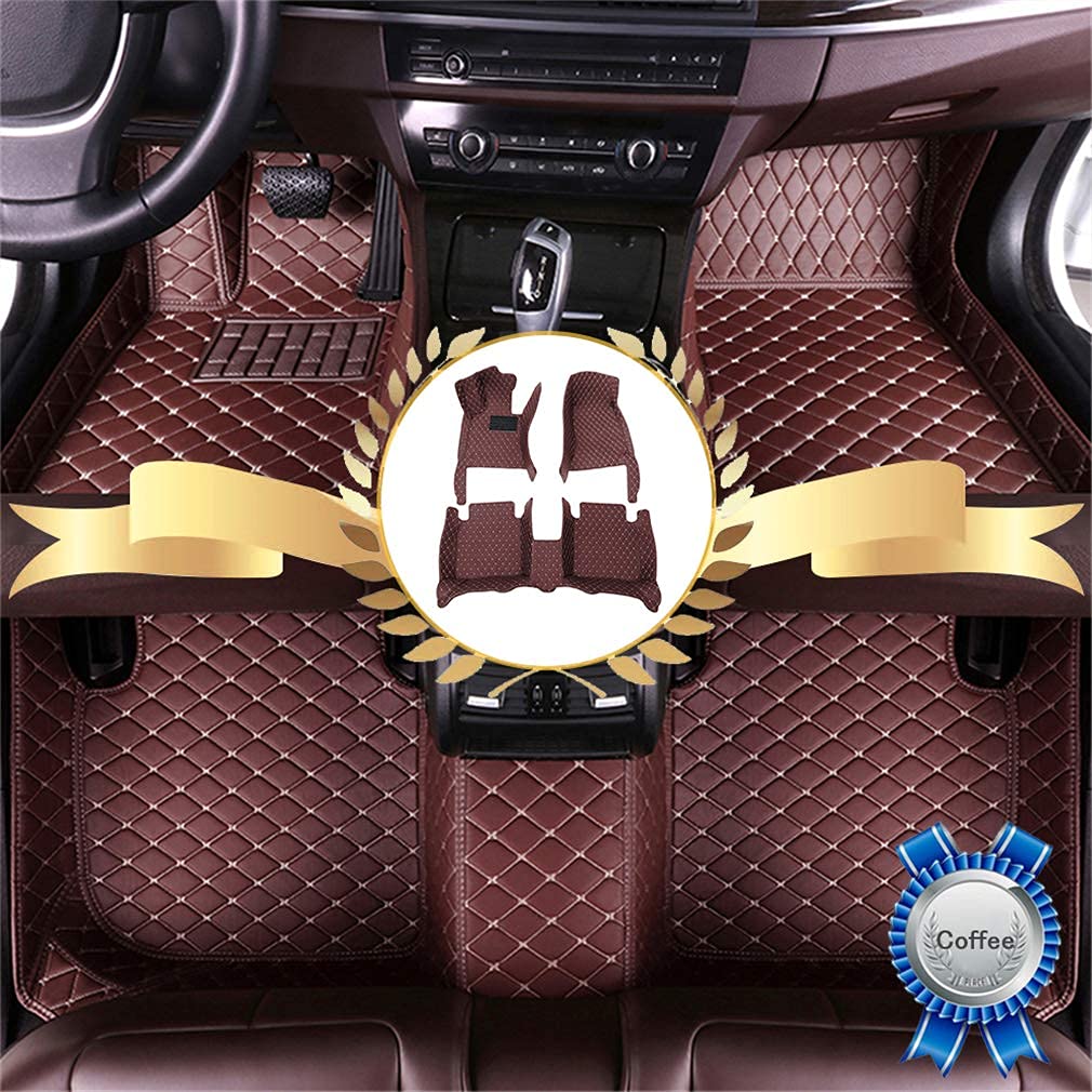 Premium All-Weather Floor Mats for Ford Mustang 2015-2019 - Waterproof Luxury Leather Car Floor Liners with Full Coverage Protection (Coffee Brown) - Perfect for Daily Commuting, Road Trips & Car Shows