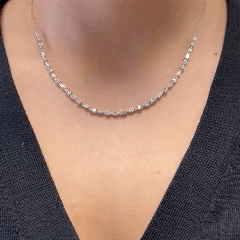 2.81ct Multi-Shape Diamond Adjustable Necklace in 18K Gold - Elegant Jewelry for Weddings, Anniversaries & Special Occasions