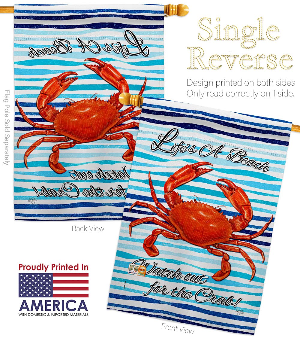 Sea Creatures Beach Flag - Coastal Nautical Decor for Outdoor Summer