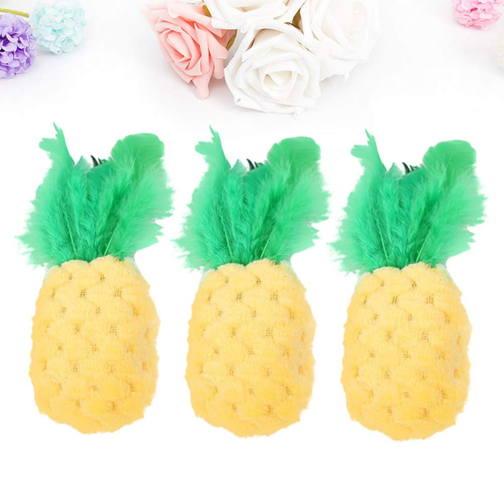 3pcs Cat Teaser Toy - Interactive Pet Exercise & Training Toys for Cats & Dogs - Chewing, Biting & Molar Teething Relief - Fun Fruit-Shaped Entertainment for Playtime & Bonding