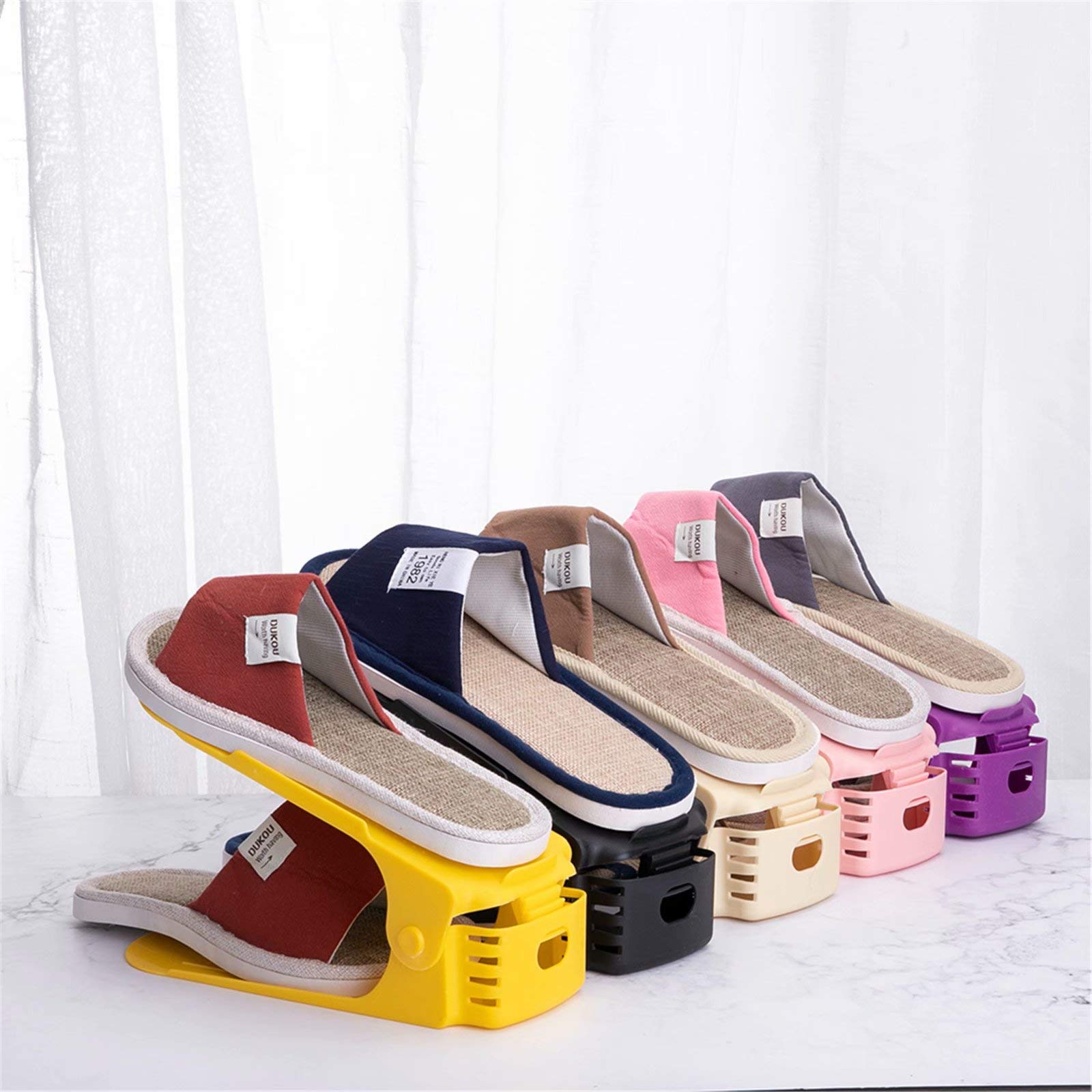 ASkinds 8PCS Adjustable Shoe Stacker Organizer - Space Saving Shoe Rack for Sneakers, High Heels, Sandals & Kids Shoes | Closet, Entryway & Underbed Storage Solution