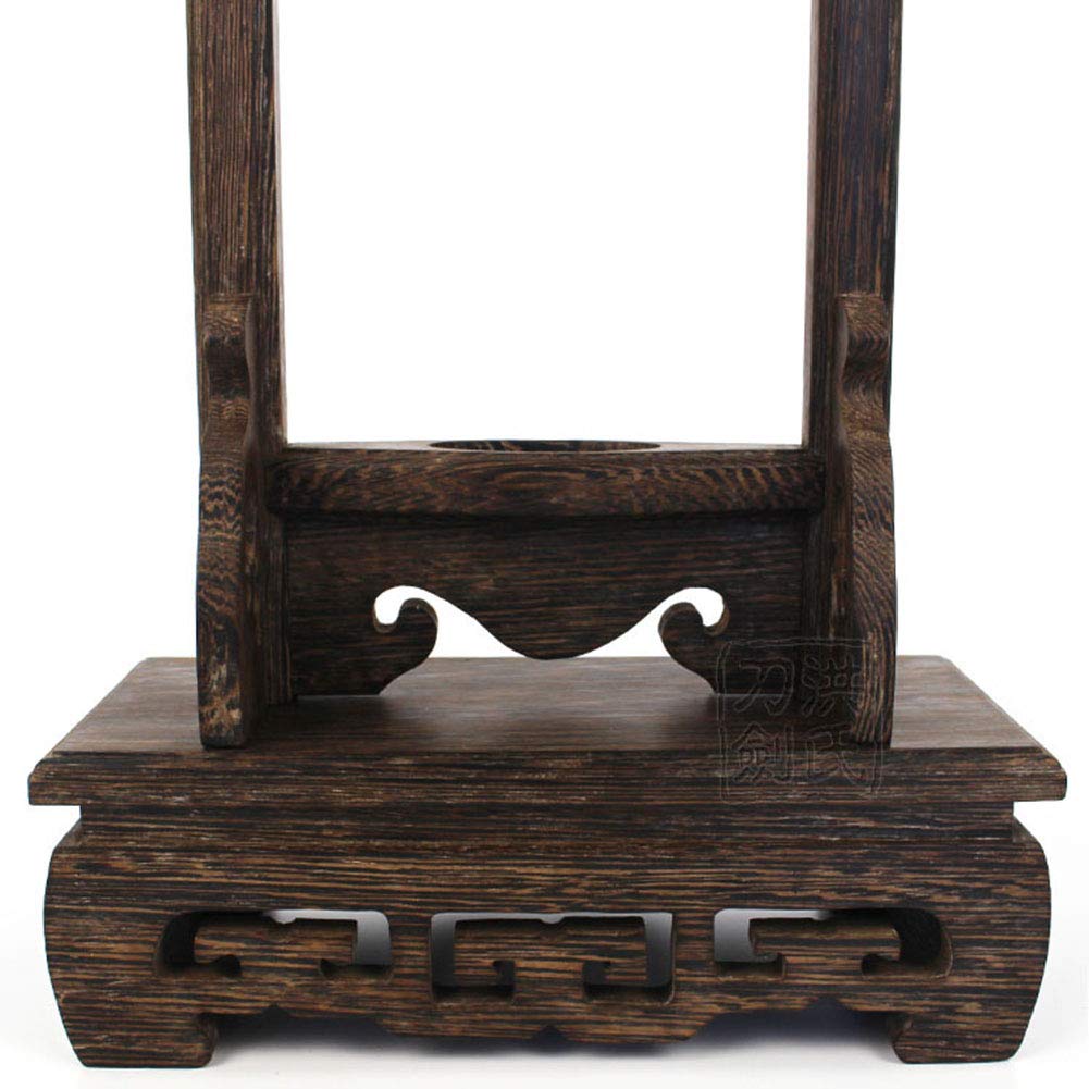 Premium Solid Mahogany Wood Sword Holder Shelf - Vertical Wall Mounted Weapon Display Rack for Katana, Samurai Swords & Collectibles - Perfect for Home Decor, Martial Arts Studios & Gift Giving (Black)