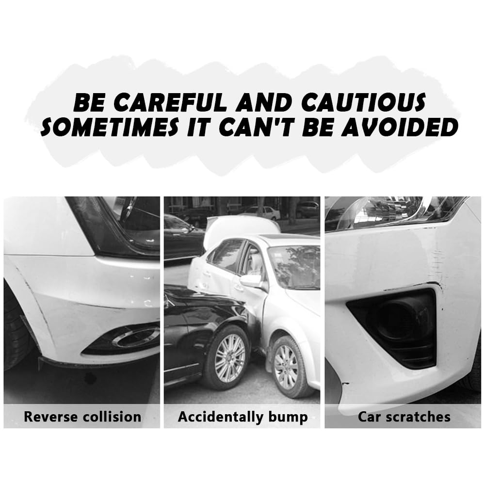 2PCS Universal Rubber Car Bumper Guards - Anti-Collision & Anti-Scratch Rear Bumper Protector Strips for Cars, Trucks, SUVs (Black) | Durable Exterior Accessories for Parking Protection & Vehicle Safety
