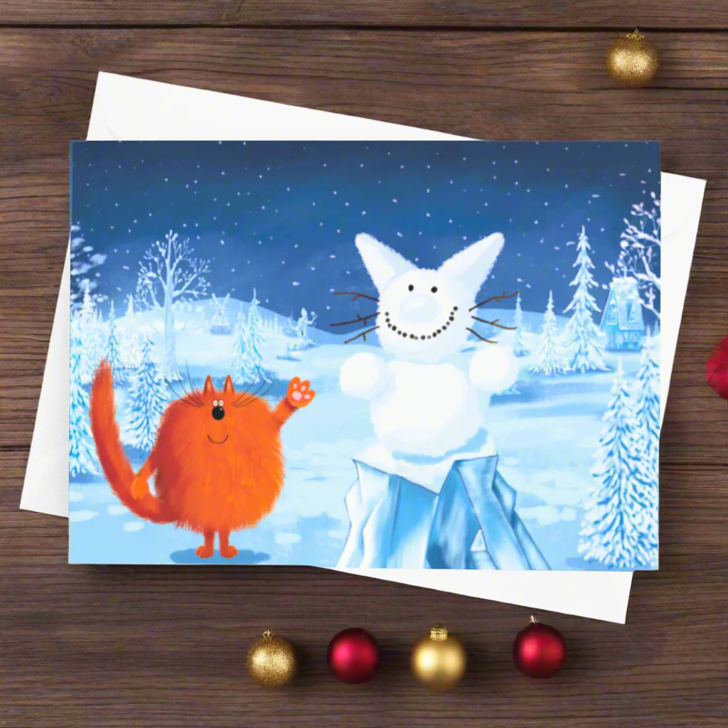6-Pack Funny Cat Christmas Greeting Cards - Holiday Card Set for Cat Lovers, Perfect for Gifting & Seasonal Celebrations