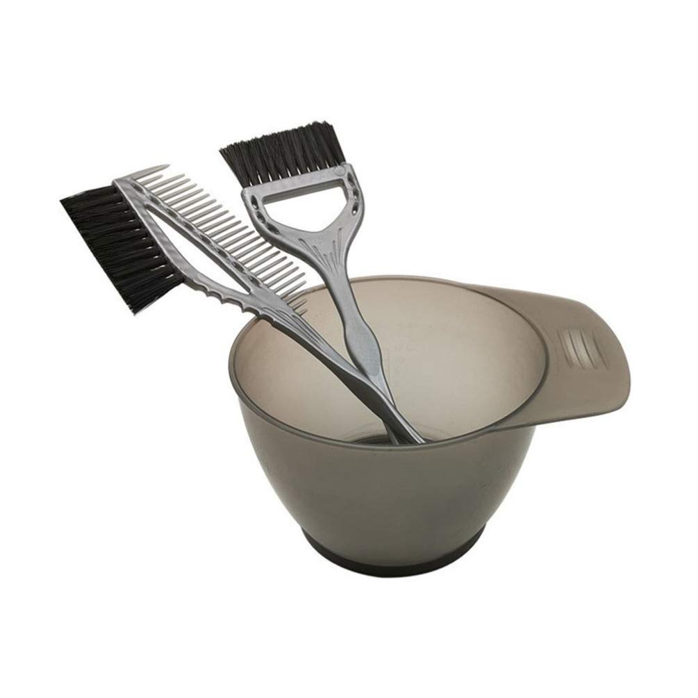 EXCLUZO 3PCS Hair Dye Bowl and Brush Set - Professional Hair Coloring Kit with Mixing Bowl, Tint Brushes & Comb for Salon & Home Hair Dyeing - Perfect for DIY Hair Color, Highlights & Root Touch Ups