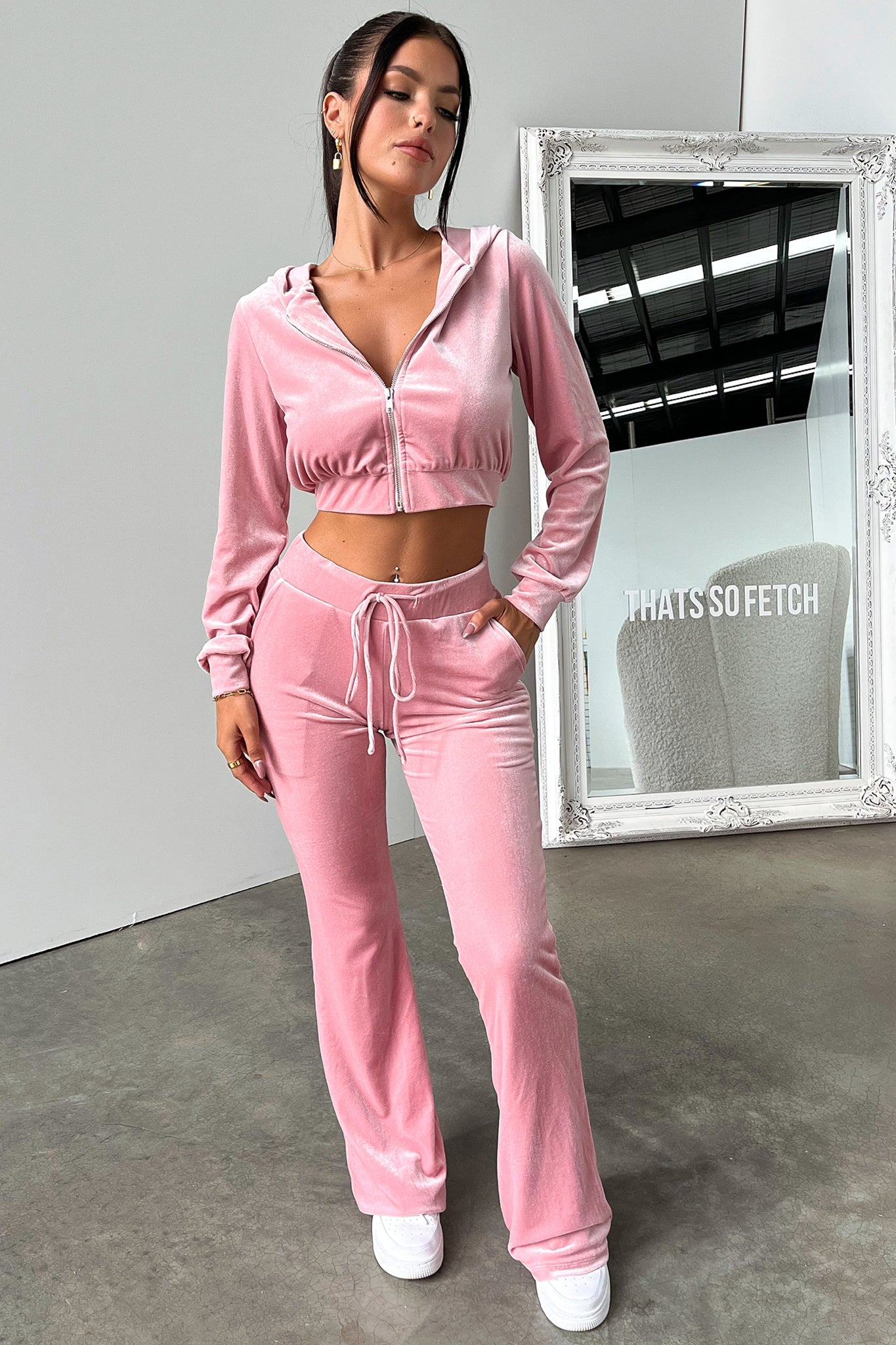 Beba Cropped Hoodie for Women - Soft Pink Pullover Sweatshirt | Casual Streetwear, Gym, Lounge & Travel Outfit
