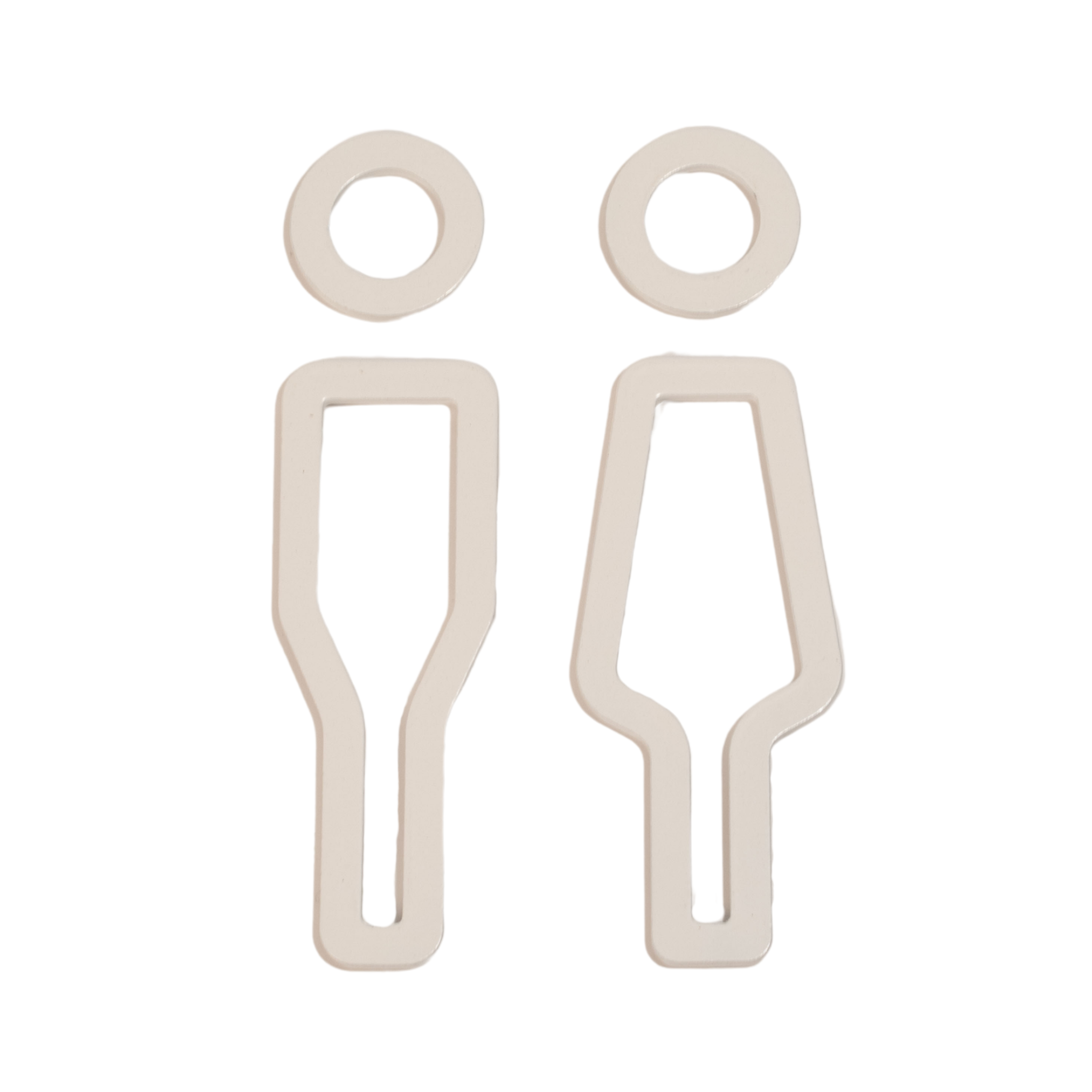 DESIGNSTUFF Gender Neutral Restroom Sign - Her/Him Bathroom Signage for Inclusive Spaces - White Acrylic Wall Decor for Offices, Schools & Public Restrooms