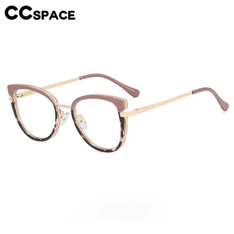 CCspace Women's Full Rim Cat Eye Titanium Eyeglasses Frame 56831 - Lightweight & Durable Eyewear for Work, Reading & Fashion Accessories