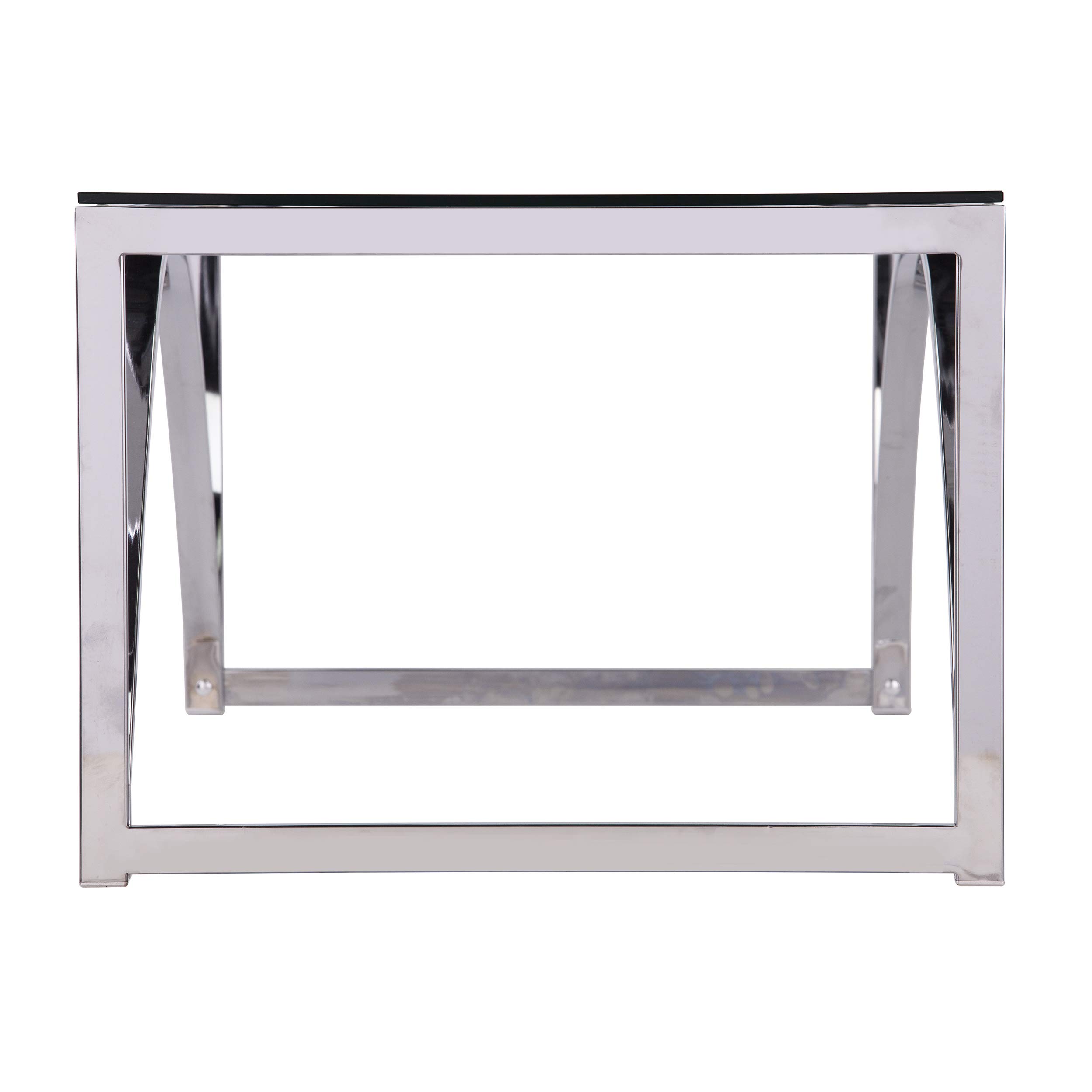 SEI Furniture Stevenly Modern Chrome Coffee Table - Stylish Living Room Center Table for Small Spaces, Home Decor & Entertainment Areas