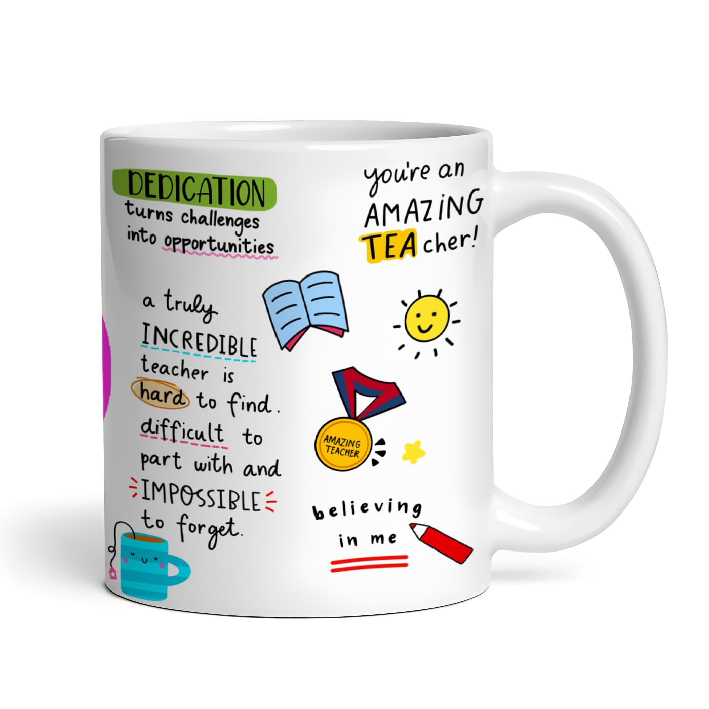 DAYS Thank You Teacher Ceramic Coffee Mug - 325ml Best Gift for Teachers, Mentors, School Staff | Ideal for Farewell, Appreciation, Retirement | Perfect for Classroom, Office, Home Use (#104)
