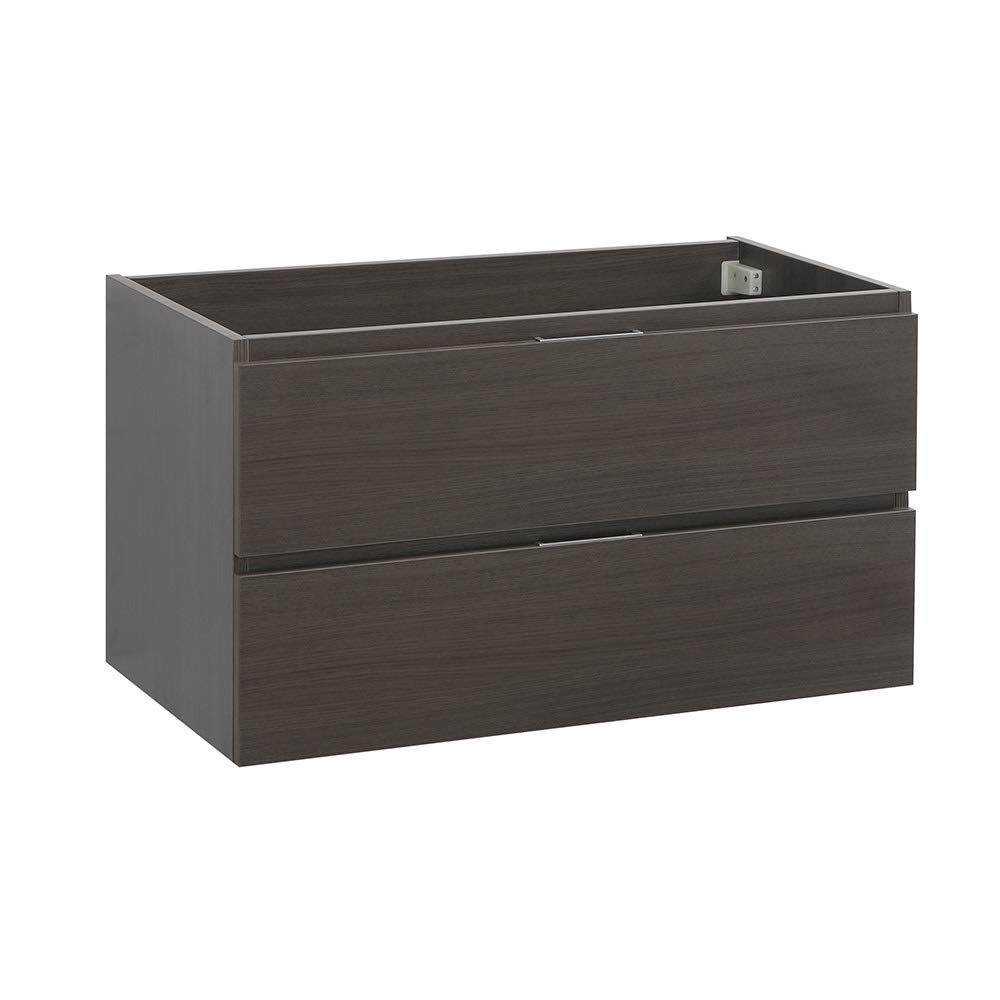 Modern Gray Oak Wall-Mounted Bathroom Vanity 36