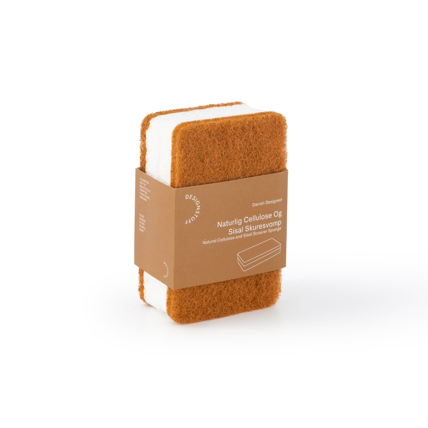 Natural Cellulose and Sisal Scrub Sponge - Eco-Friendly Kitchen Scourer for Pots & Pans (Set of 2, Cinnamon Scent) - Perfect for Dishwashing, Stain Removal, and Gentle Cleaning