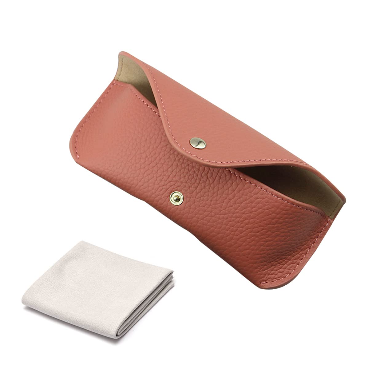 Premium Genuine Leather Sunglasses Case - Retro Style Slim Eyeglass Holder for Men & Women - Durable Soft Travel Pouch for Ray-Ban, Oakley & Designer Shades - Perfect for Travel, Beach & Everyday Protection