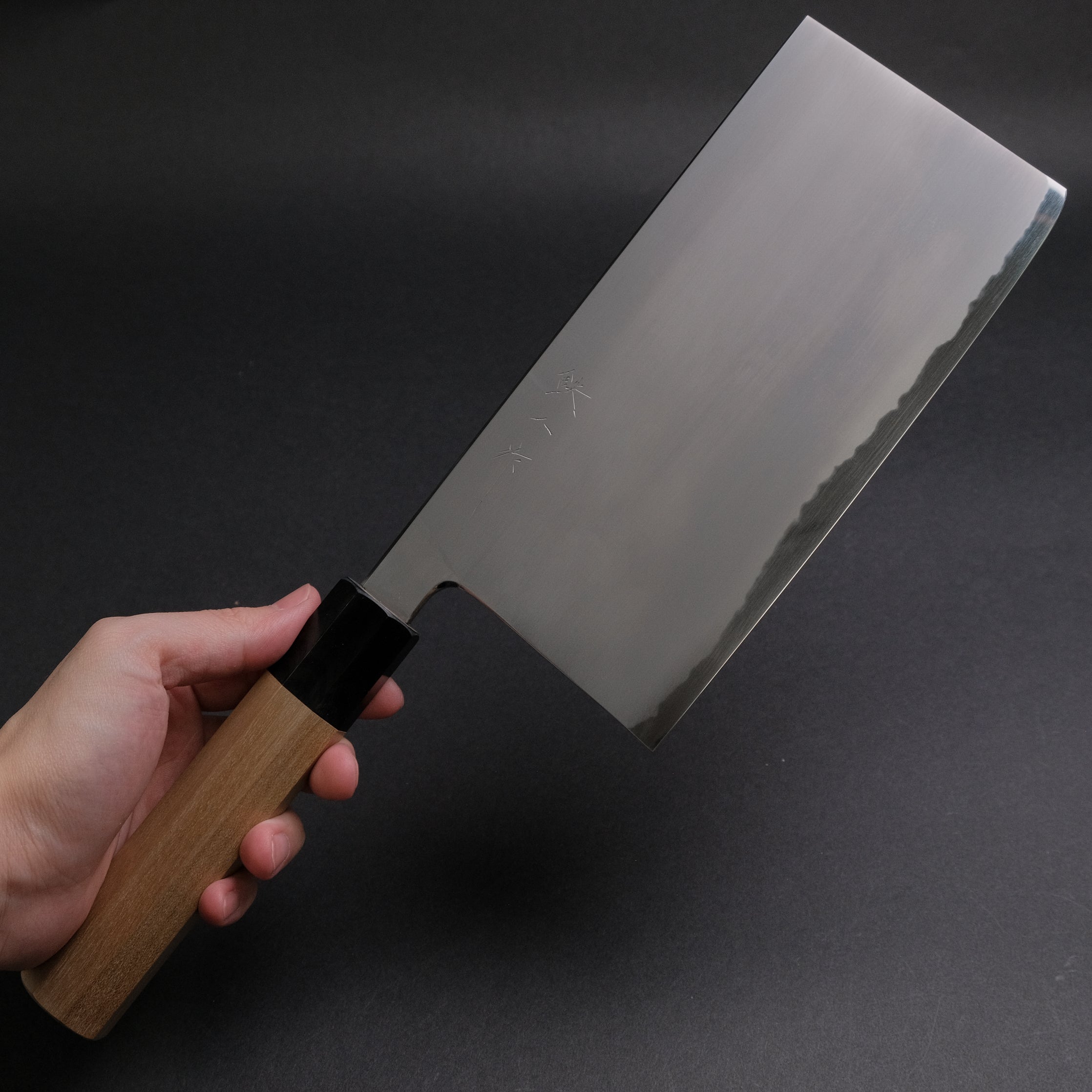 Premium Tetsujin Blue #2 Kasumi Nakiri Japanese Chef Knife 220mm - Extra Large Ho Wood Handle - Professional Kitchen Knife for Slicing, Chopping Vegetables & Herbs