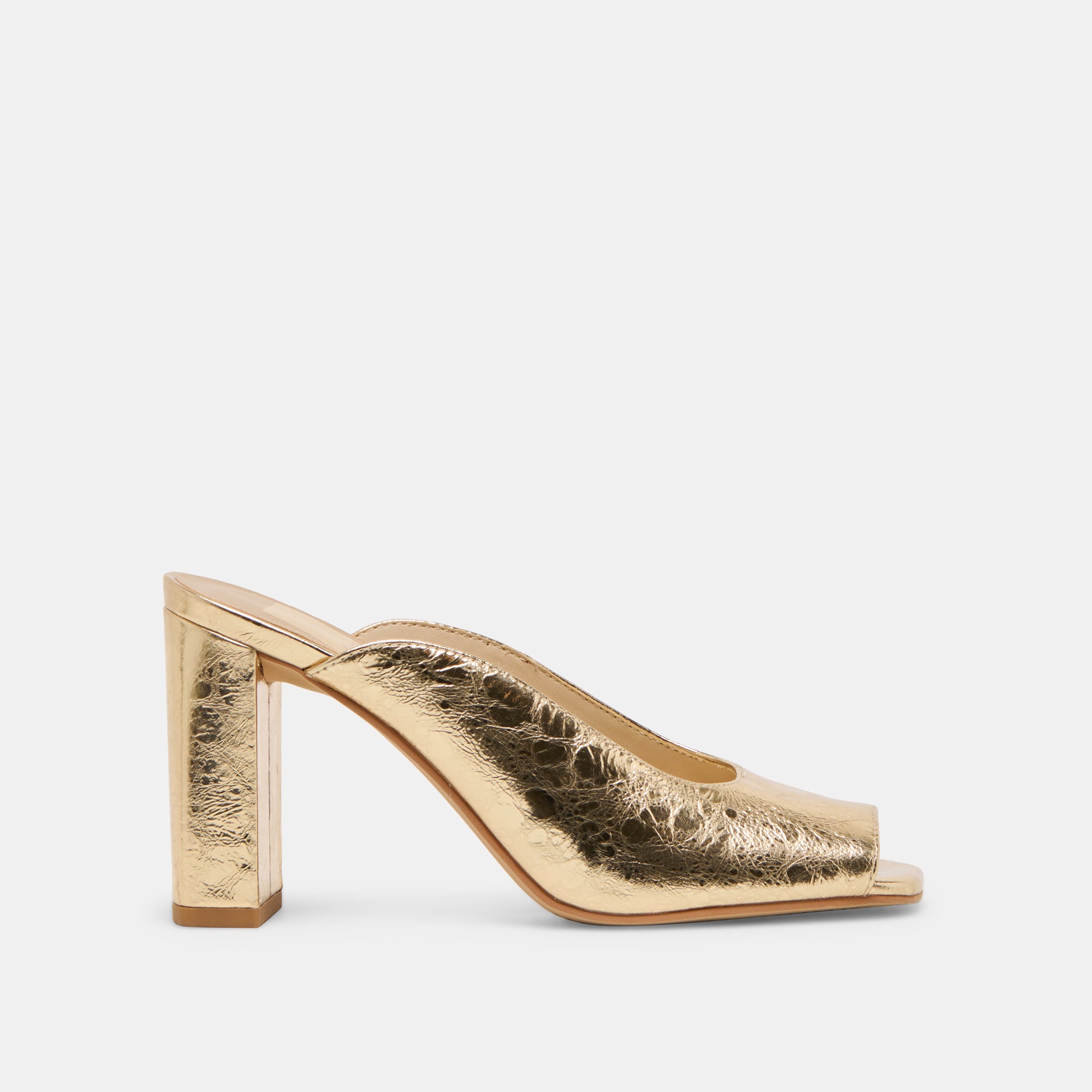 SABELA Women's Gold Distressed Leather High Heels - Elegant Dress Shoes for Parties, Weddings & Evening Events