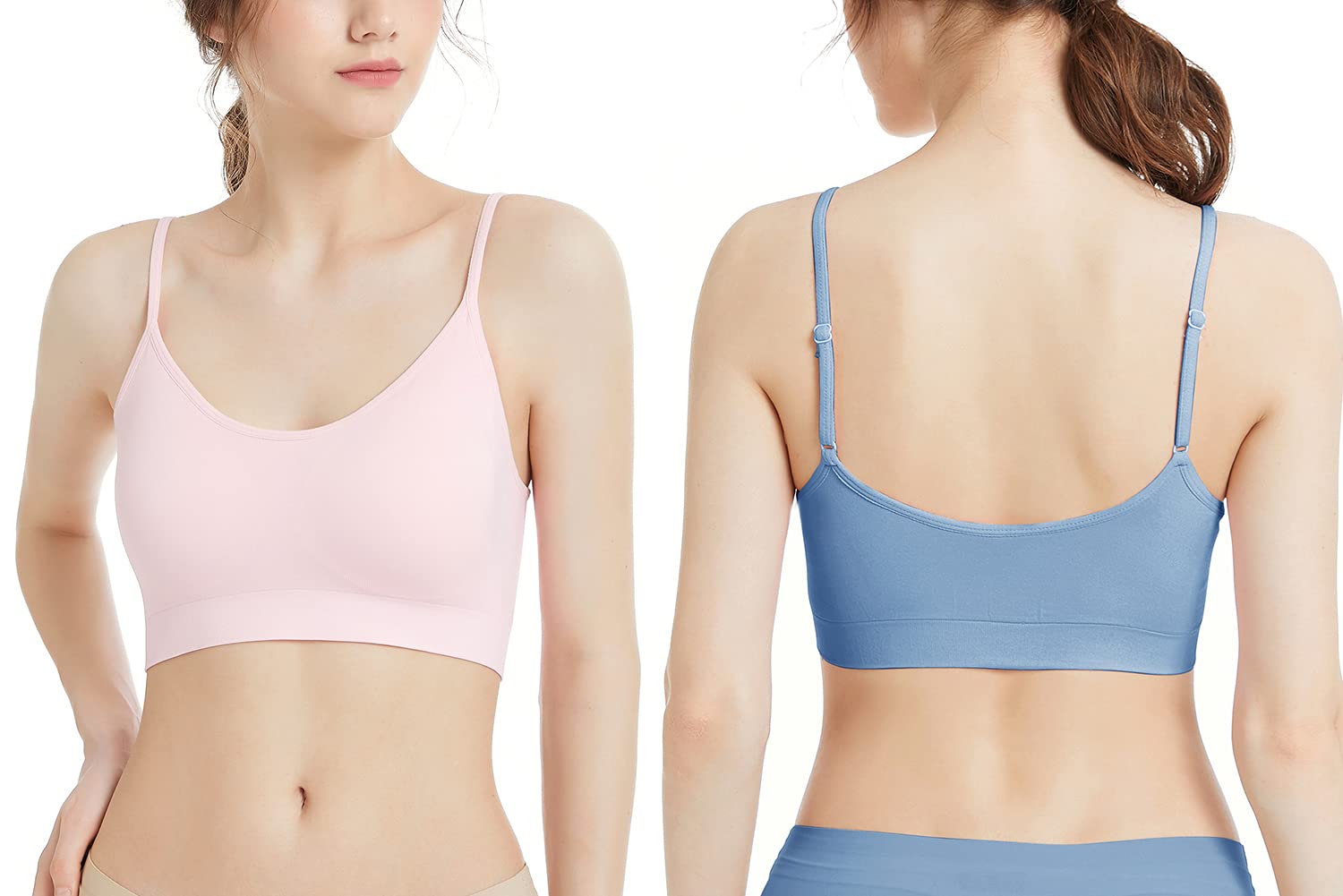 Comfyin Women's Padded Bralette - Seamless Yoga Sports Bra 3 Pack with Adjustable Straps for Sleeping, Workout & Lounge Wear | Ultra Soft Wireless Comfort Bra for Everyday Use