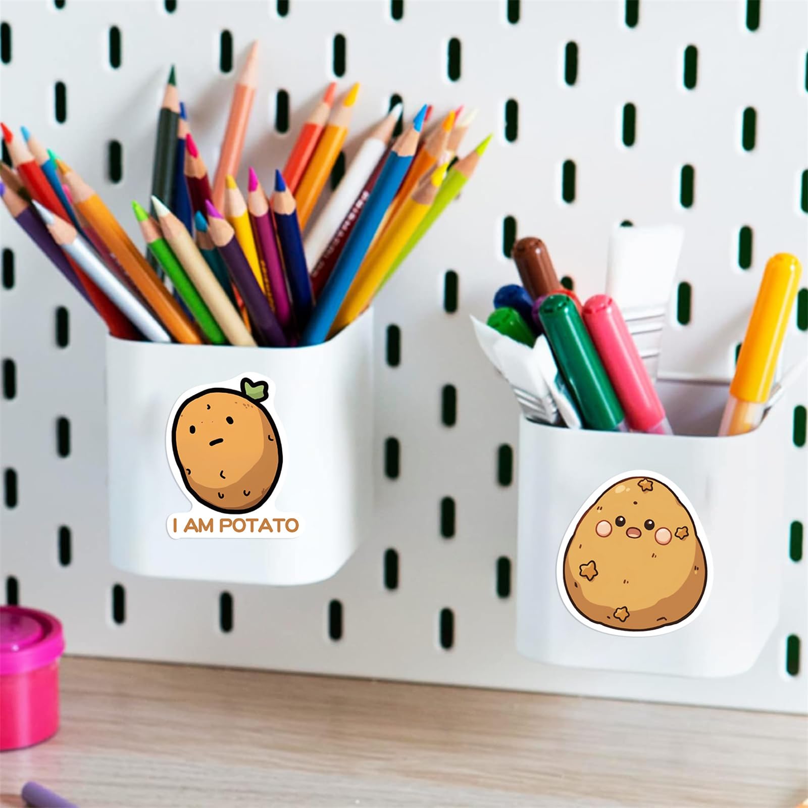 50PCS Funny Potato Stickers for Kids & Adults - Waterproof Vinyl Decals for Laptop, Water Bottle, Phone, Car, Hard Hat - Perfect for School, Office, Travel & DIY Crafts