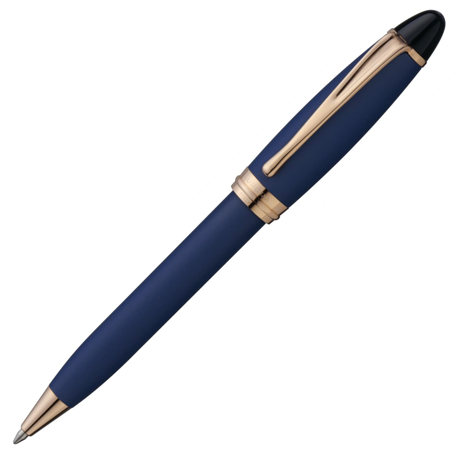 Aurora B30-PB Rose Gold Ballpoint Pen - Oil-Based Ink, Satin Finish, Elegant Blue - Perfect for Office, Gifts & Professional Writing