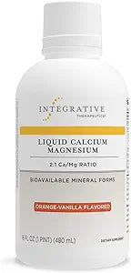 Integrative Therapeutics Liquid Calcium Magnesium (2:1) - Orange Vanilla Flavor | Bone & Muscle Support Supplement | Perfect for Daily Wellness & Active Lifestyles