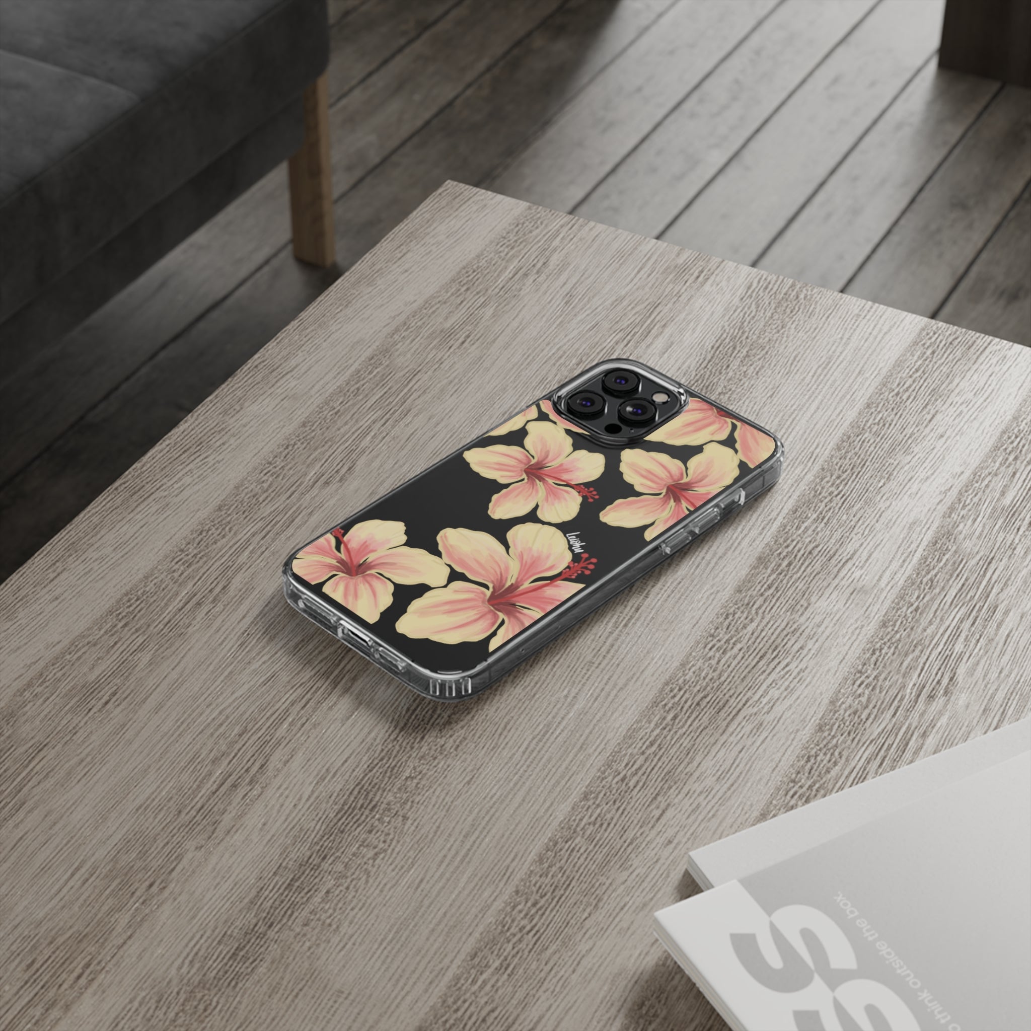 Premium Clear Hibiscus Ke'oke'o Phone Case - Shatterproof Protective Cover for iPhone & Samsung - Perfect for Beach, Travel & Everyday Use