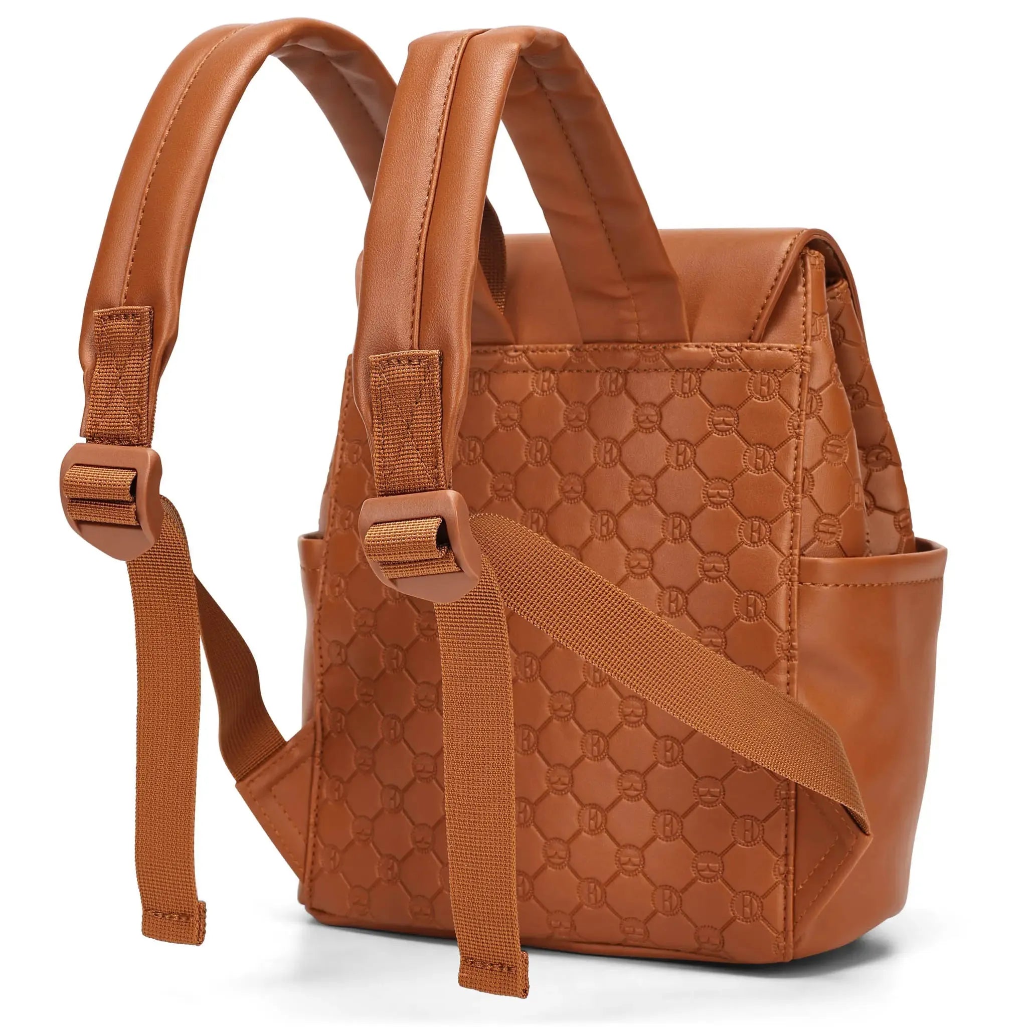 10L Vegan Leather Monogram Mini Backpack for Women - Stylish Waterproof Travel Daypack, Perfect for Hiking, Shopping & College Campus Use
