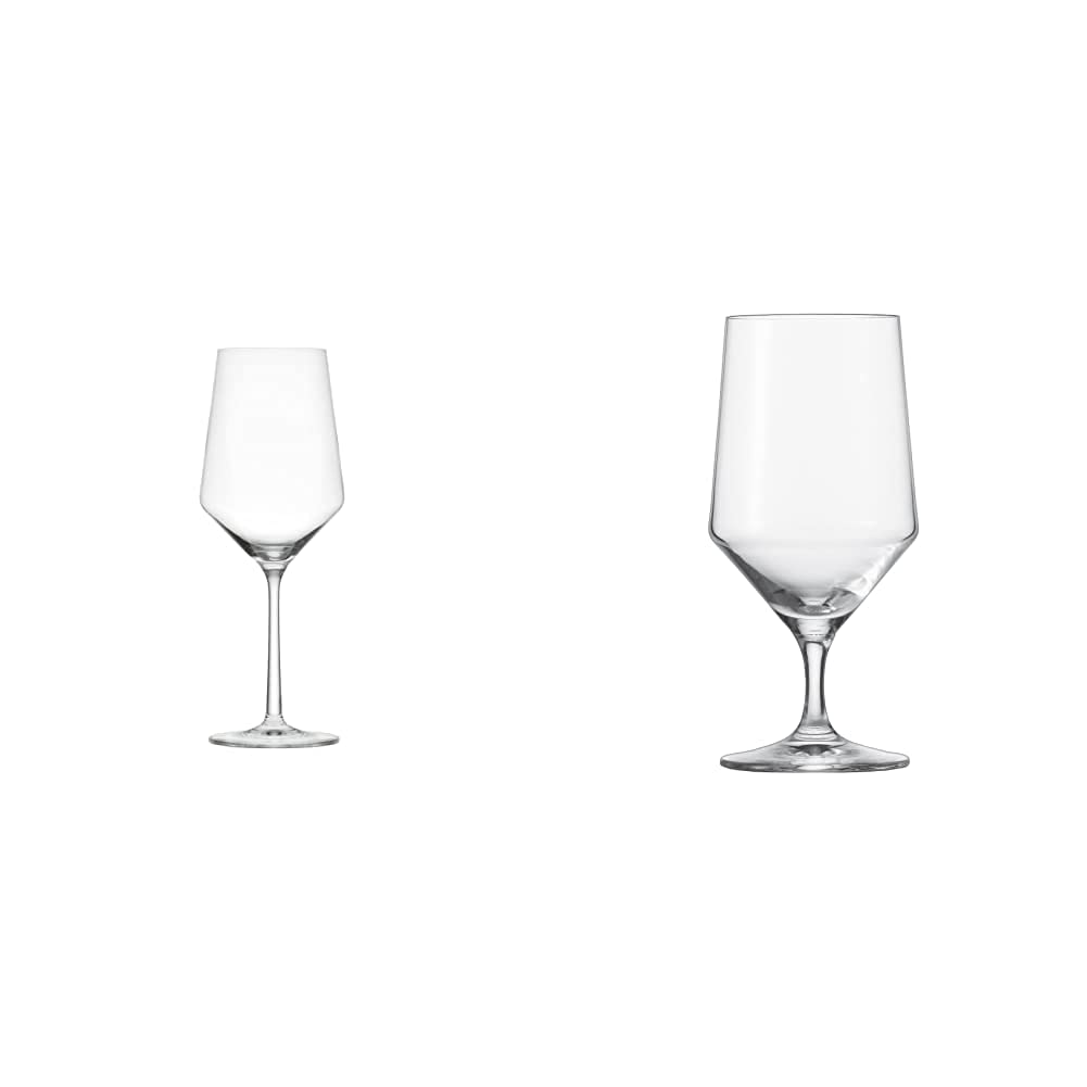 Premium Schott Zwiesel Tritan Crystal Pure Stemware Set - 6 Cabernet Red Wine Glasses & 6 All-Purpose Beverage Glasses | Shatterproof Lead-Free Crystal for Fine Dining, Entertaining & Gift Giving