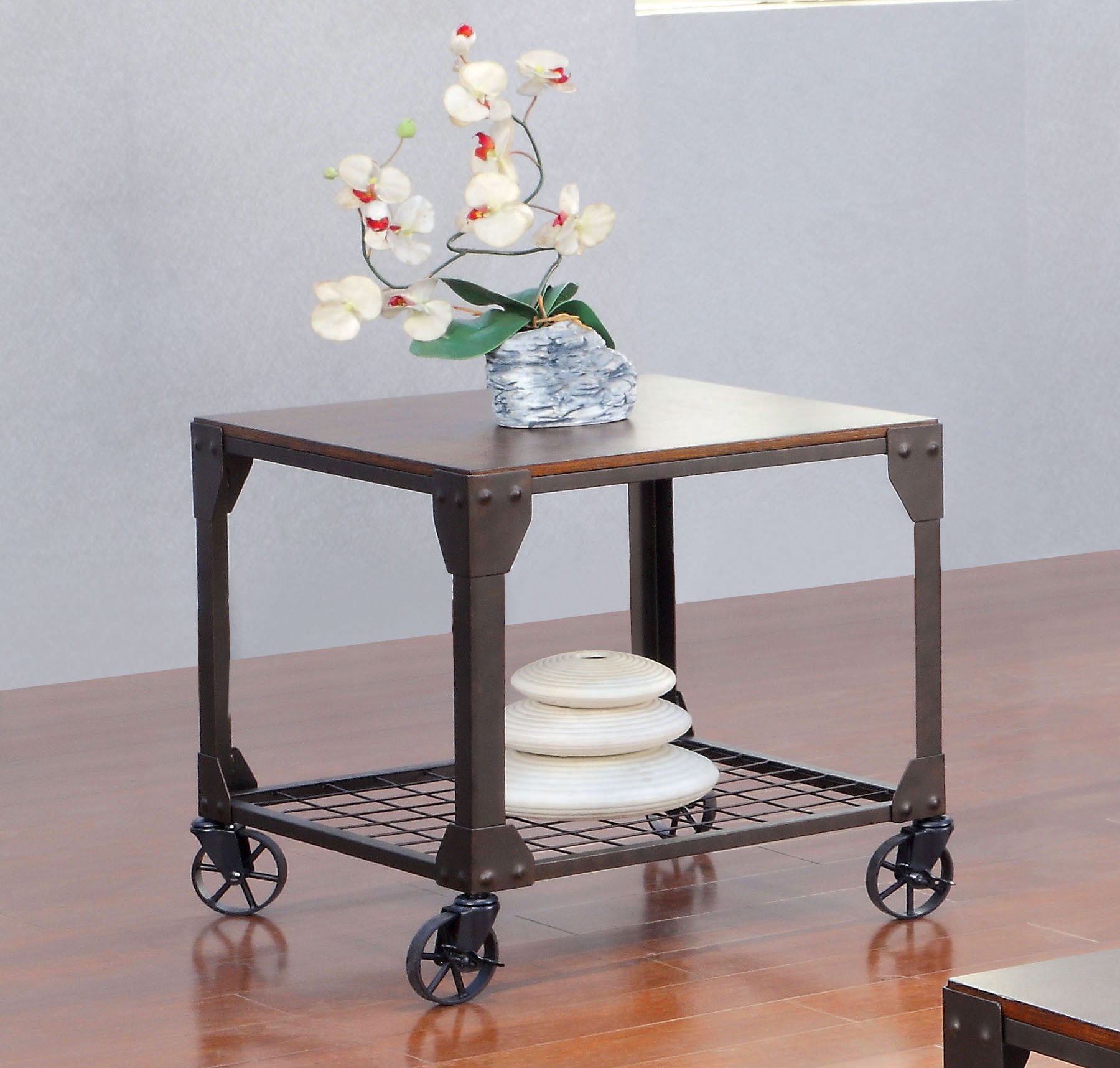 Furniture of America Kastas 4-Piece Industrial Accent Tables Set - Black Metal Coffee Table & End Tables for Living Room, Office & Dorm Decor