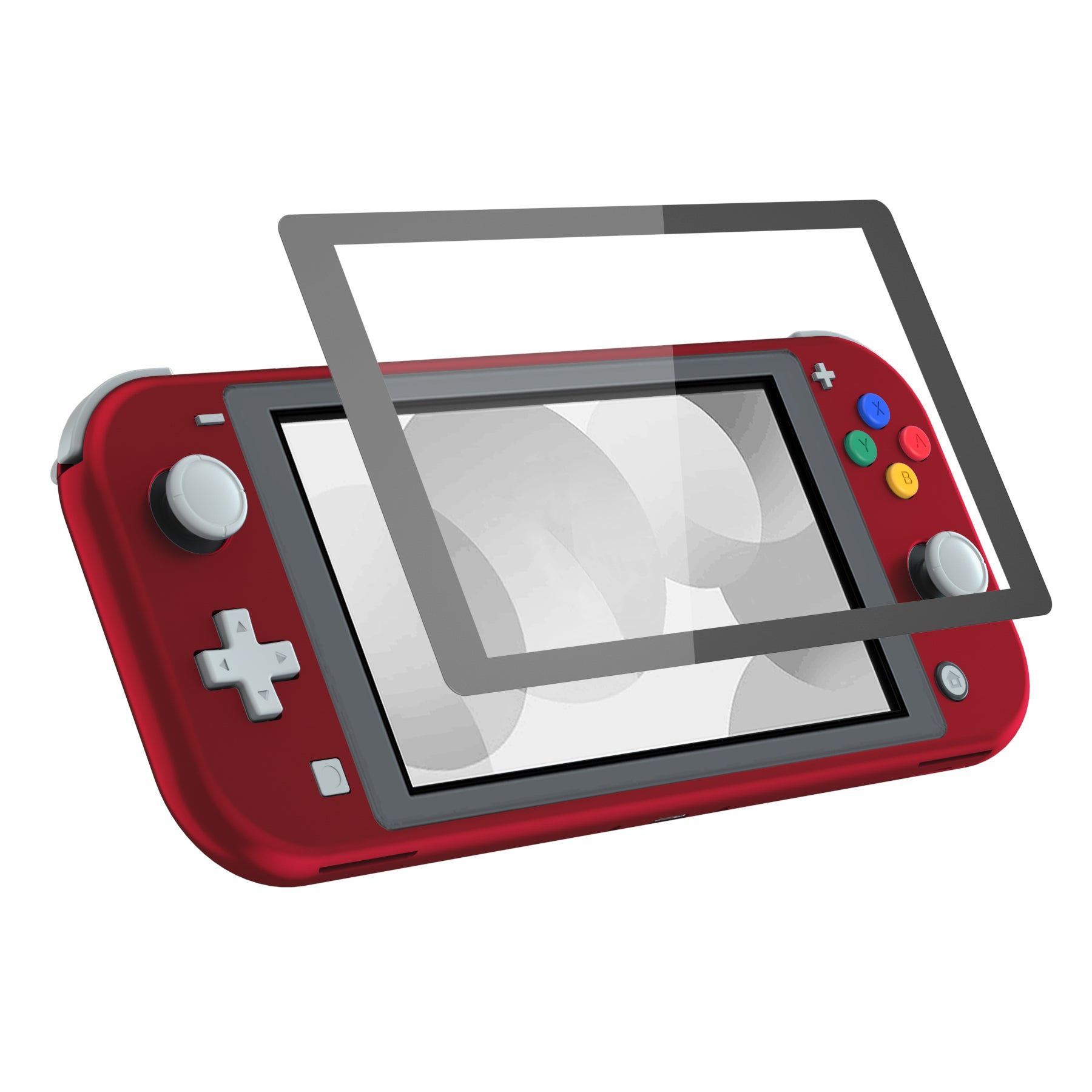 eXtremeRate Soft Touch Scarlet Red DIY Replacement Shell for Nintendo Switch Lite - Custom Controller Housing with Screen Protector | Durable Case Cover for NSL | Perfect for Gaming, Travel & Home Entertainment