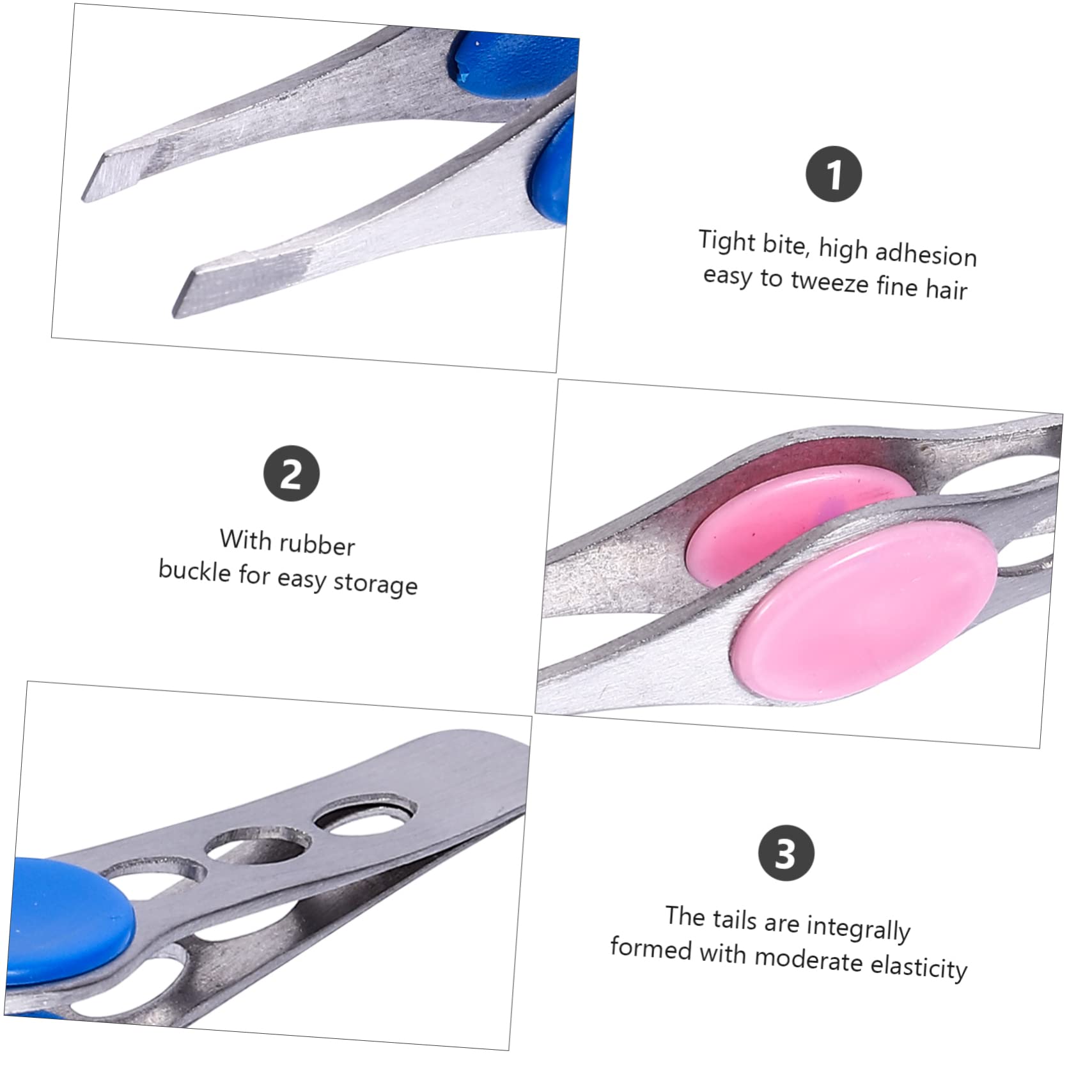 Professional Stainless Steel Eyebrow Tweezers Set - 4pc Slant & Pointed Tweezers, Eyelash & Facial Hair Removal Tools - Perfect for Makeup Artists, Salon Professionals & Home Grooming Kits