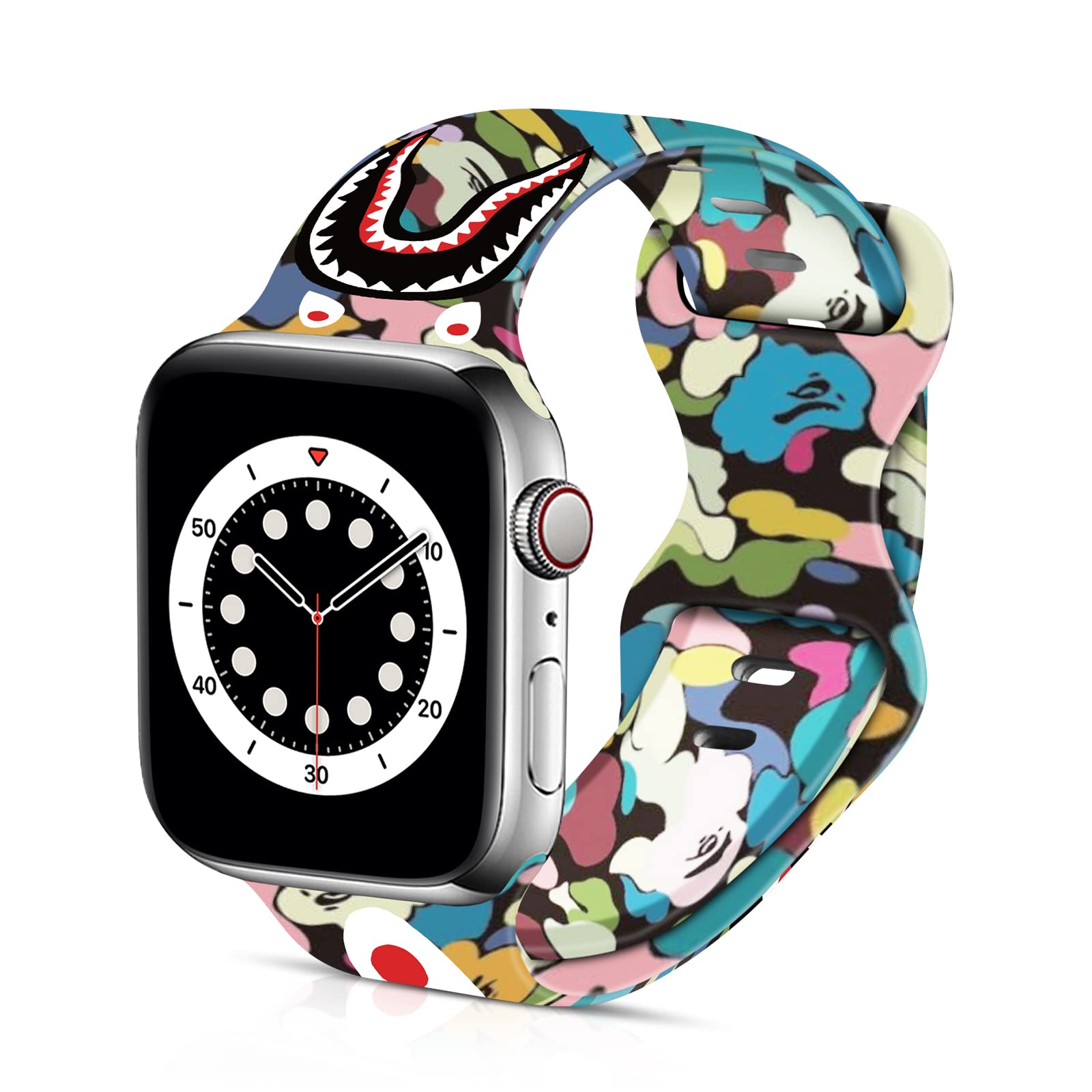 Soft Silicone Apple Watch Bands for 38mm/40mm/42mm/44mm - Sport Replacement Strap Compatible with iWatch Series 6/5/4/3/2/1/SE - Breathable & Comfortable Wristband for Men & Women - Perfect for Running, Workouts & Daily Wear